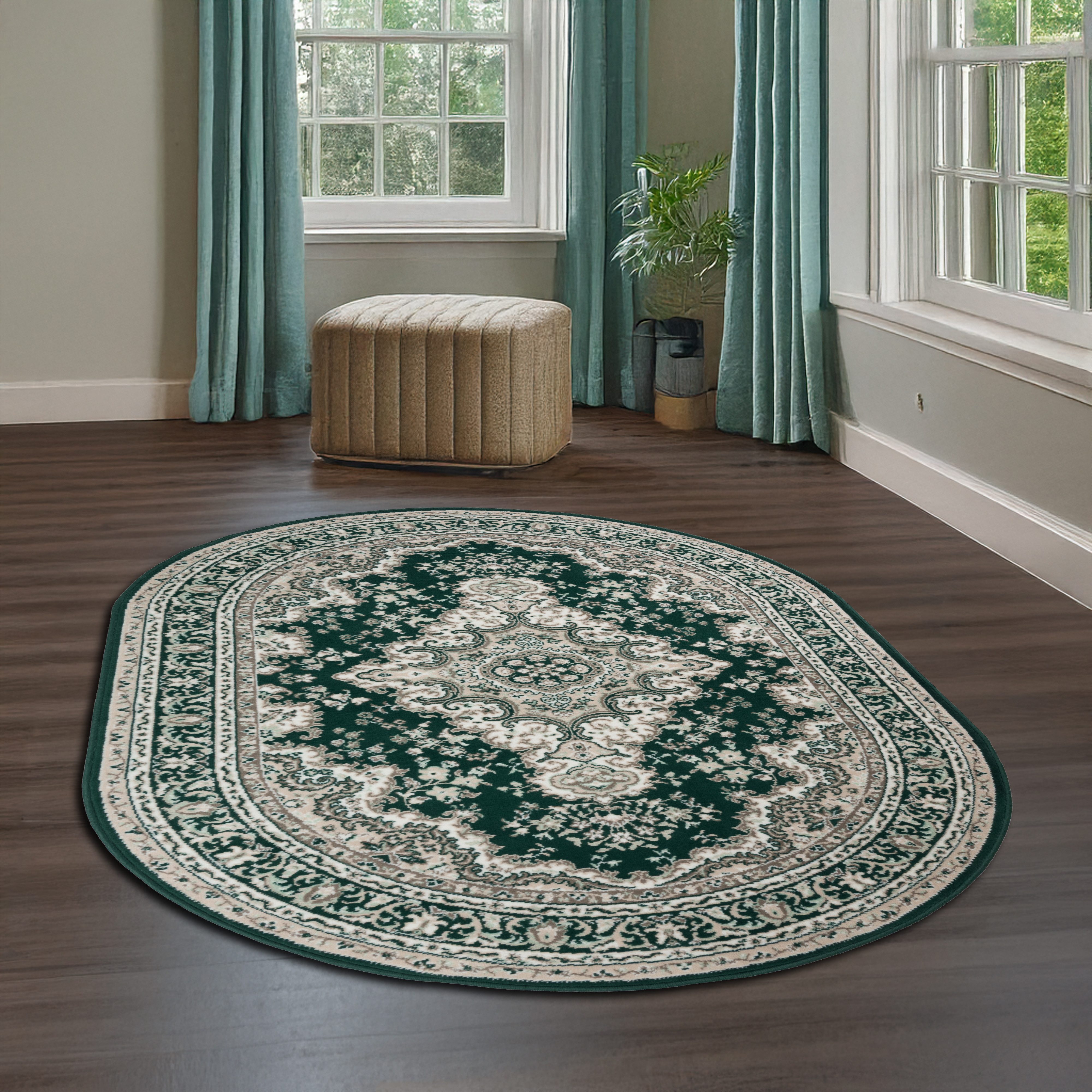 OTTO home Teppich Oriental, Made in Belgium, oval, Höhe: 7 mm, Orient-Optik, mit Bordüre, Teppich, Kurzflor, Weich, Kundenliebling