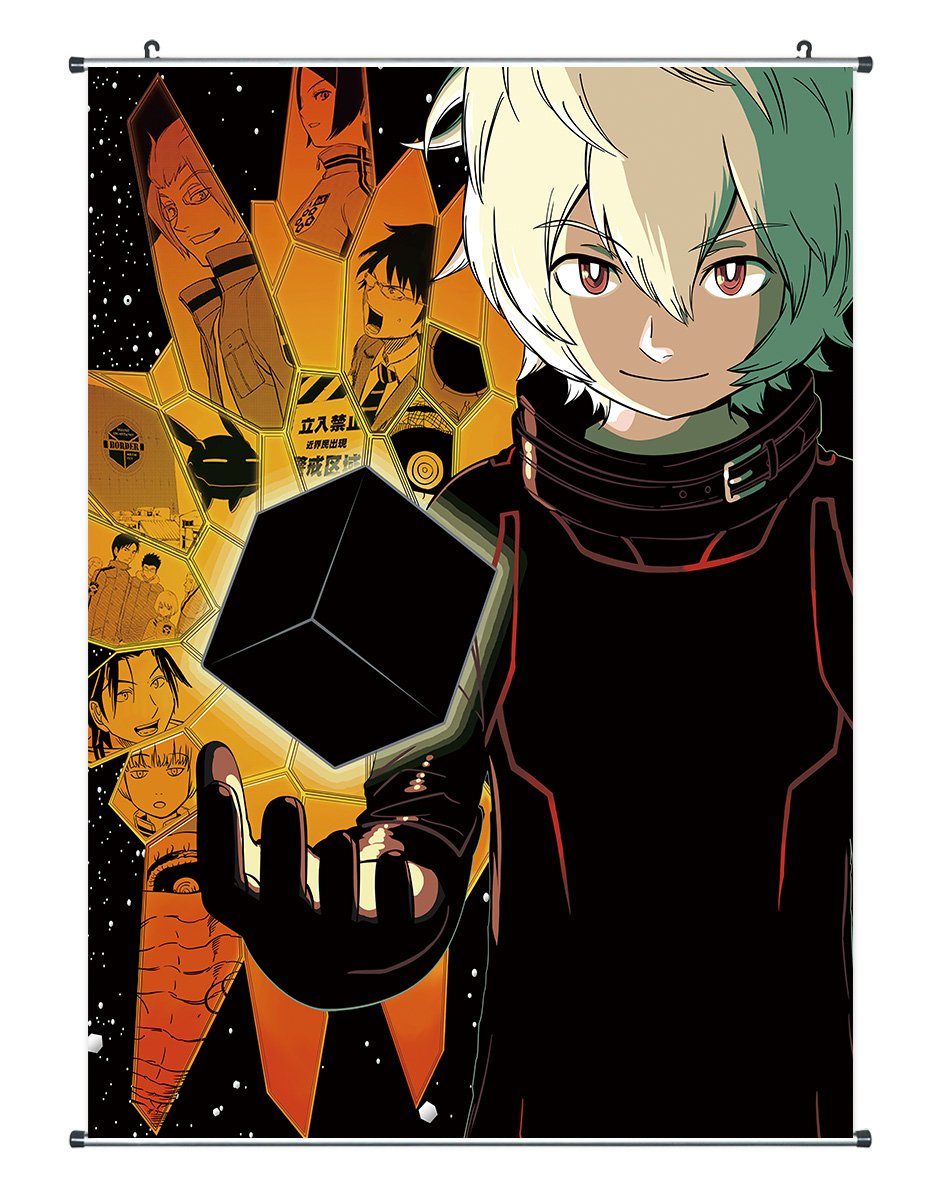 GalaxyCat Poster World Trigger Rollbild aus Stoff, Kakemono 90x60cm, Motiv: Yuuma, Yuuma Kuga, Yuuma Kuga Rollbild / Kakemono