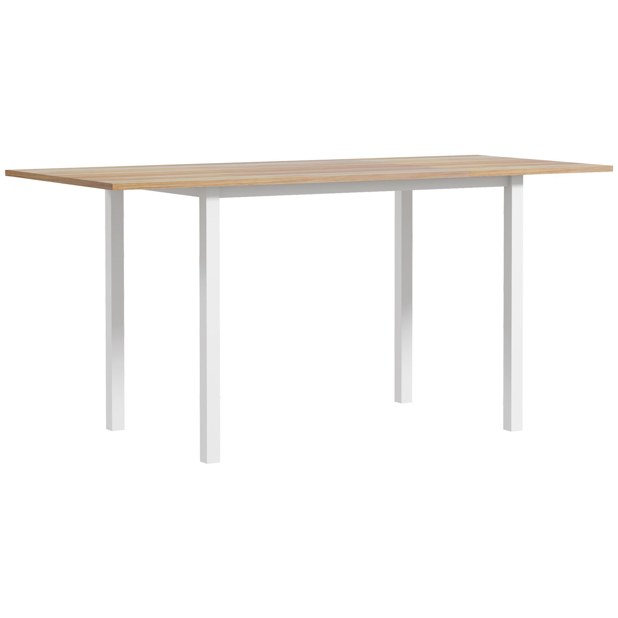 HOMCOM Klapptisch Esszimmertisch für 6 Personen, 160cm x 70cm x 76cm (Küchentisch, 1-St., Esstisch), für Esszimmer, Küche, Braun