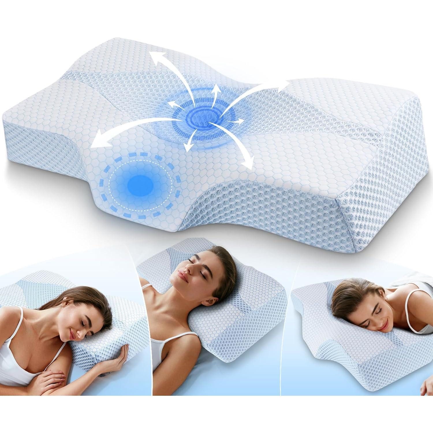 LuxusKollektion Anti-Schnarch Подушки Memory Foam Orthopädisches Подушки Ergonomisch Nackenkissen 63.5x40.6cm