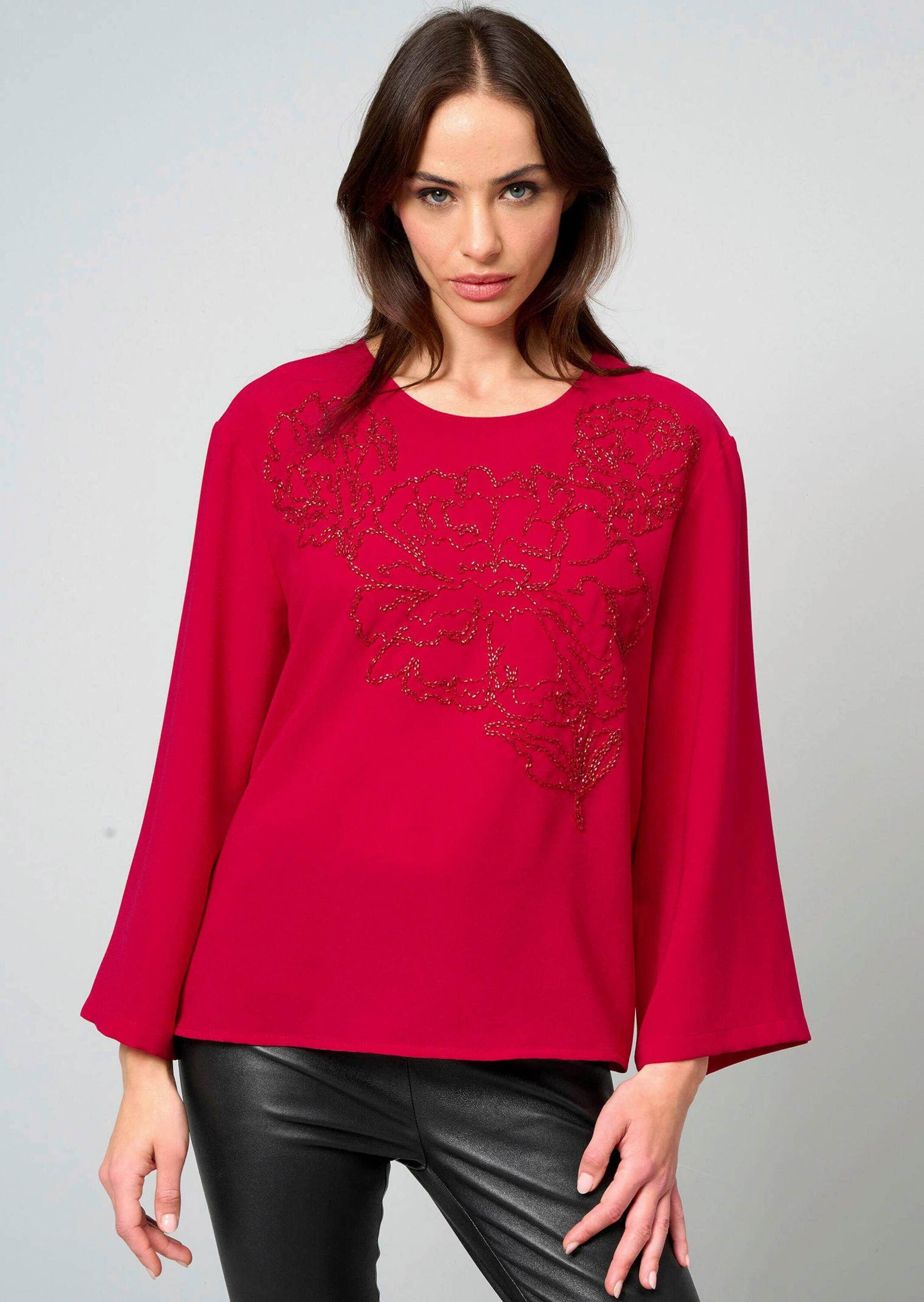 Schlupfbluse Bluse mit Perlenmotiv