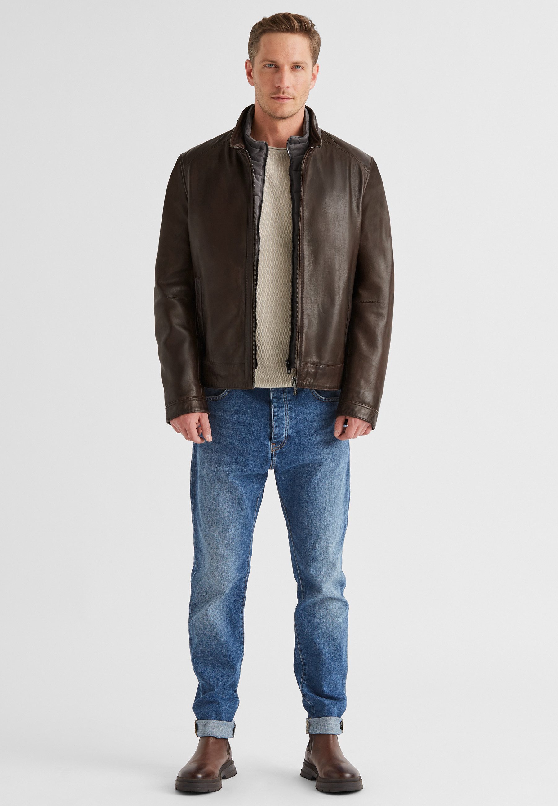 Milestone Lederjacke MSBarney Herren Bikerjacke Jacke günstig online kaufen