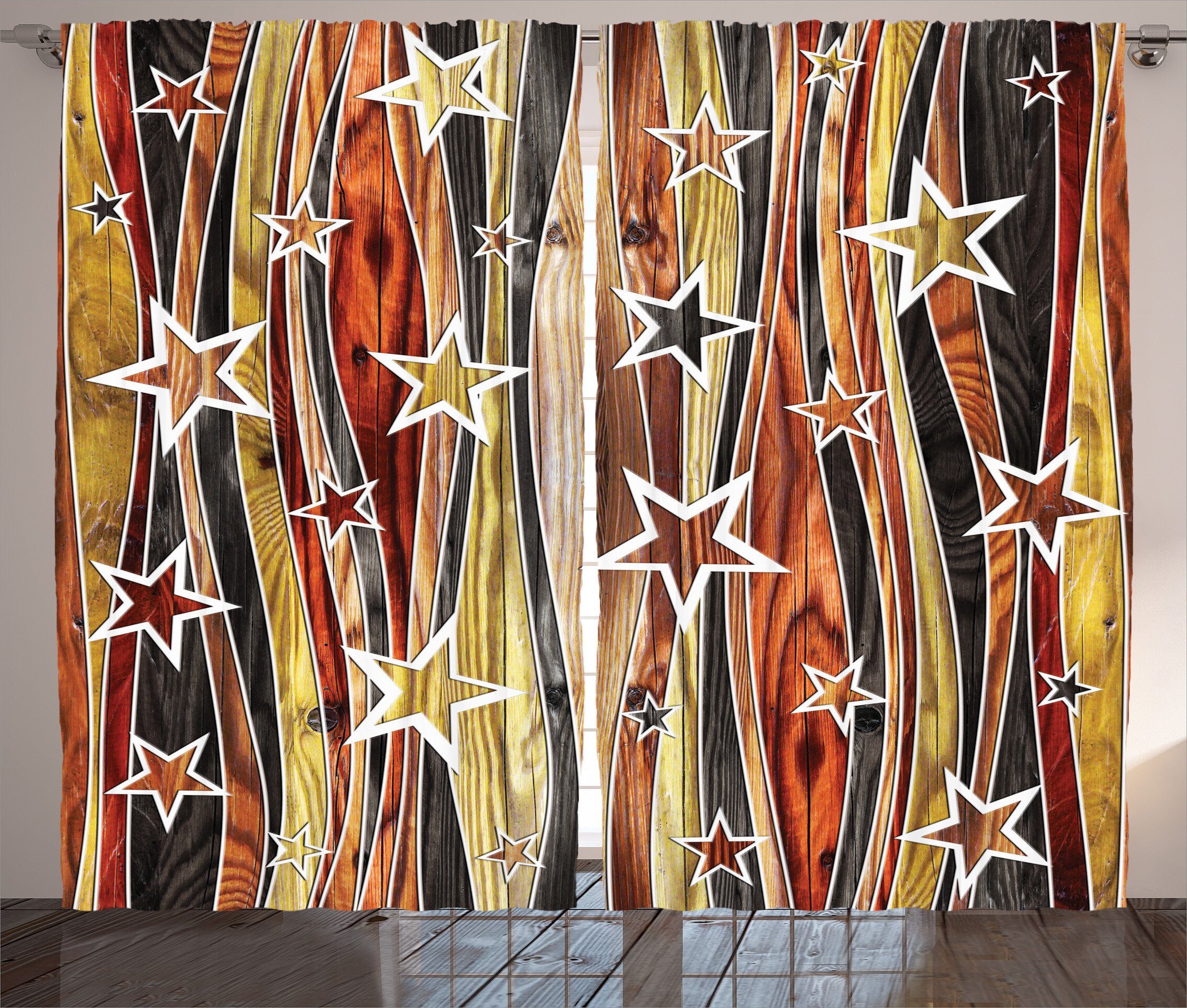 Gardine Schlafzimmer Kräuselband Schlaufen und Kunst Haken, Charming Vorhang Sterne mit Abstrakt Abakuhaus