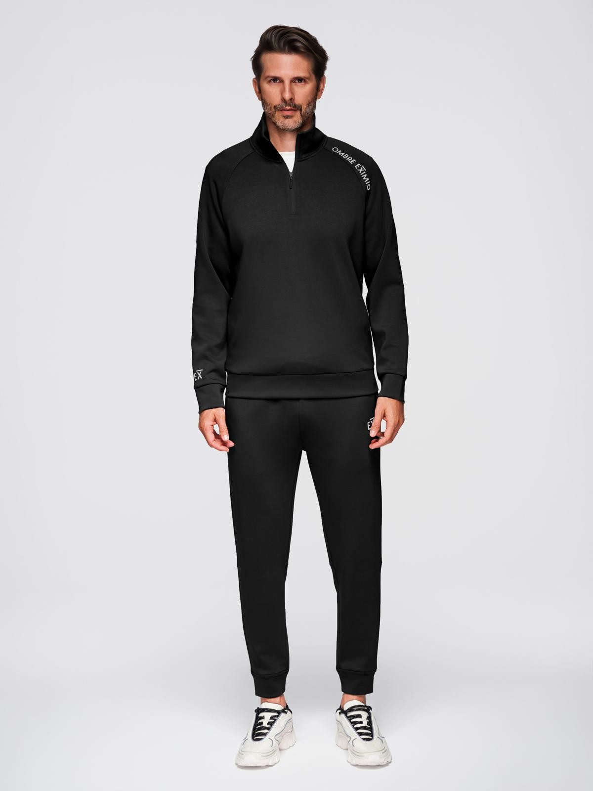 Sweatanzug Herren-Set: Half-Zip-Sweatshirt + Sweatpants im Regular Fit