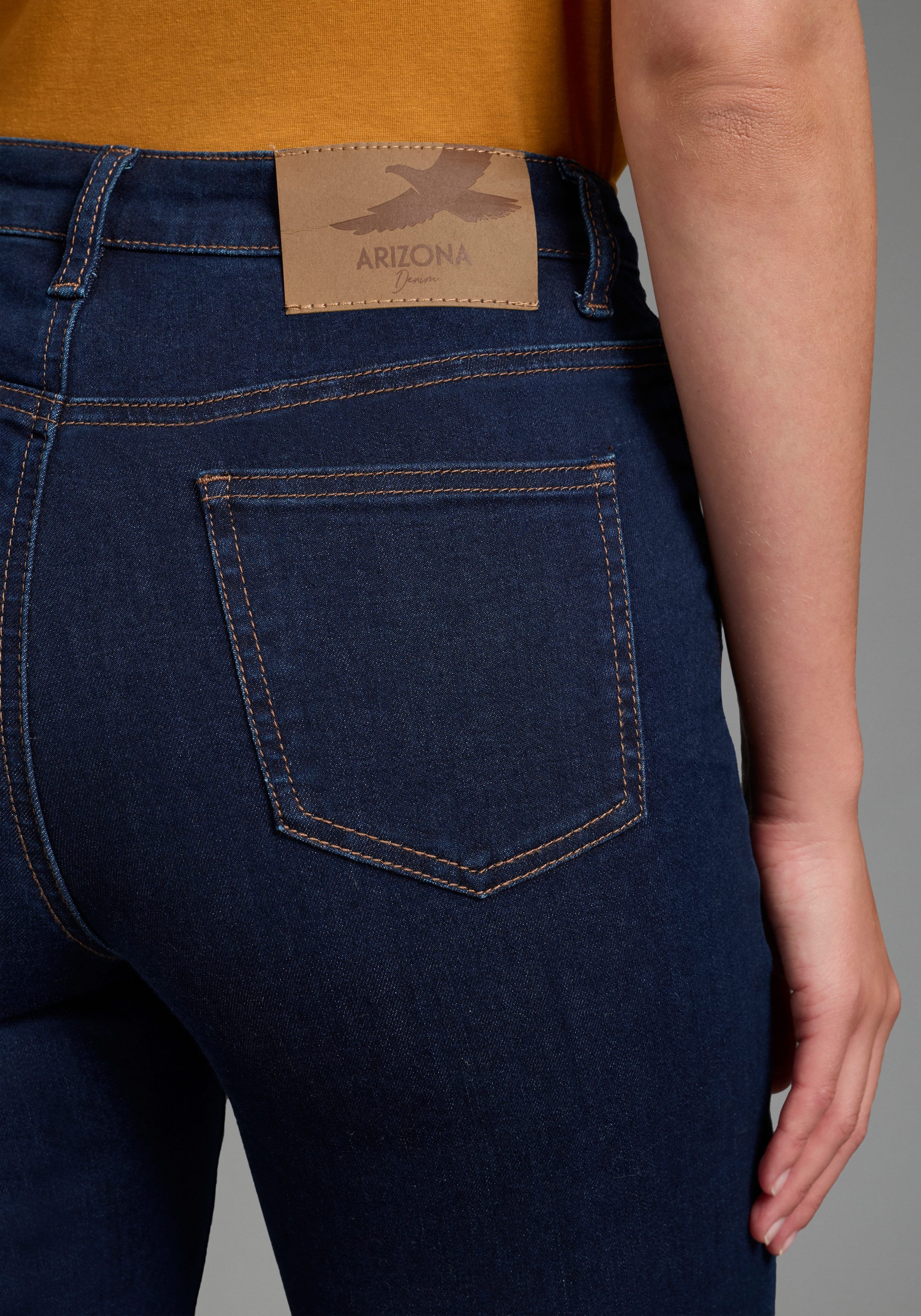 Arizona Gerade Jeans Ultra-Stretch Used-Look-Waschung