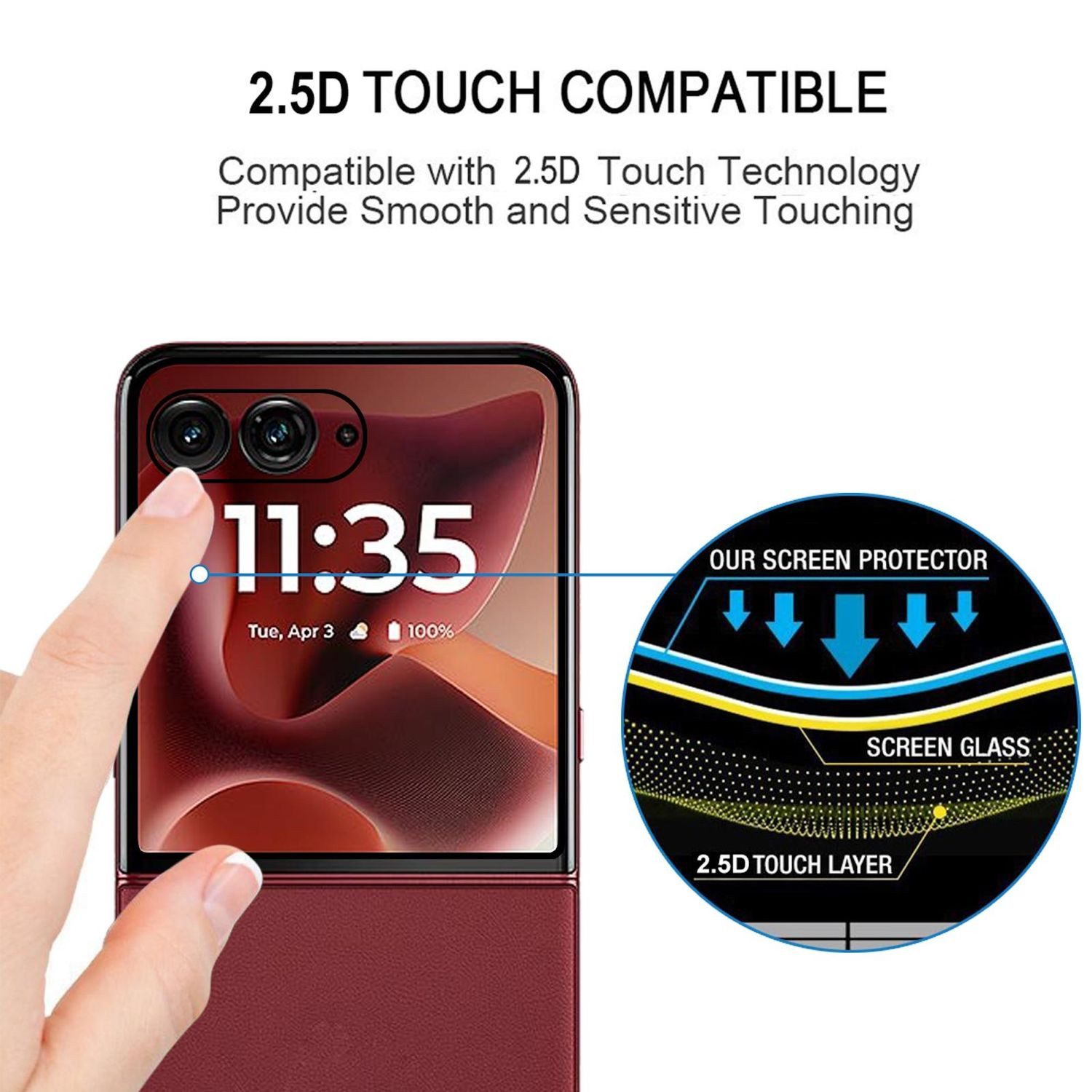 Wigento Handyhülle Für Motorola Razr 60 Ultra 3D 9H Curved Hart Glas Display Schutz Folie, 3D Curved Hart Glas