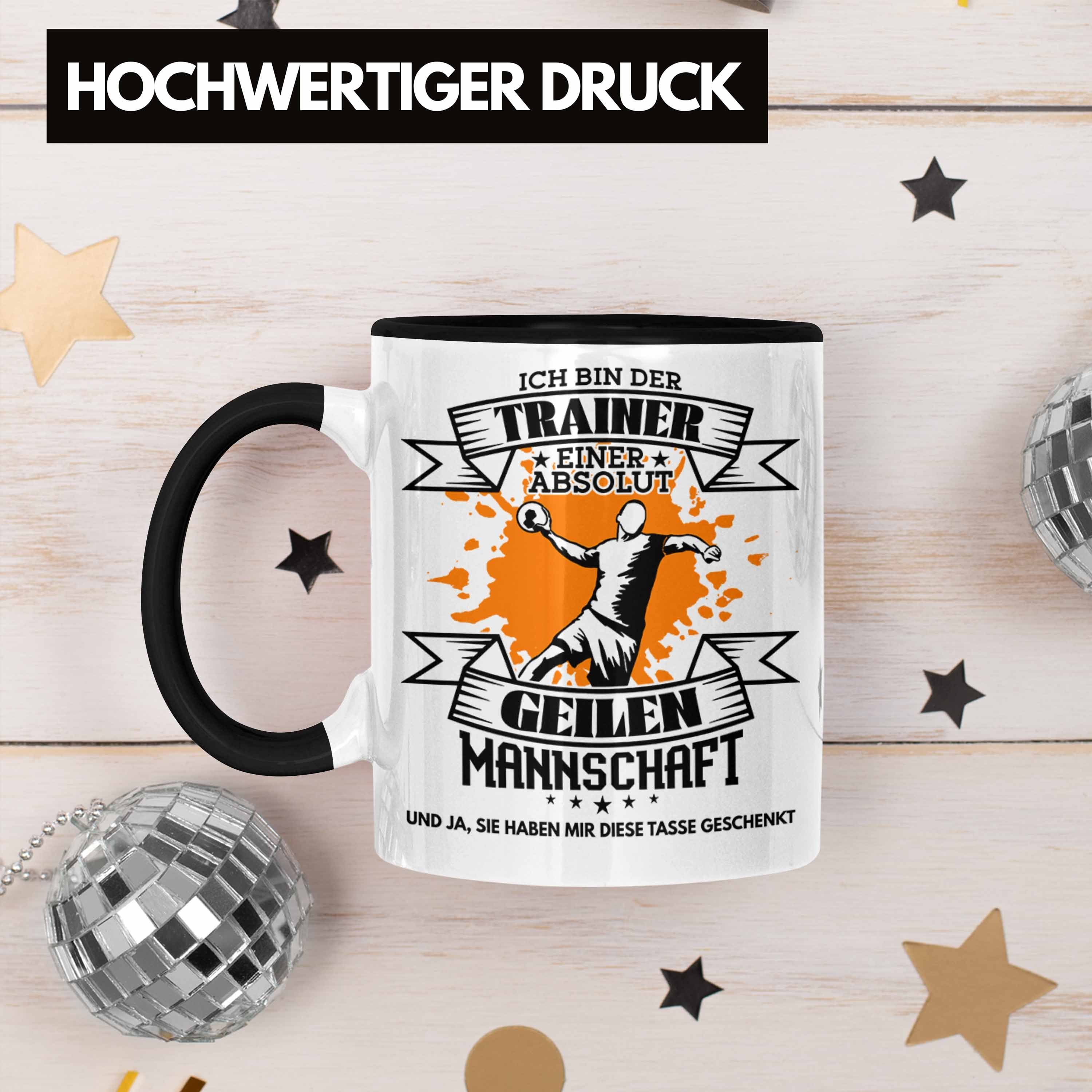 Trendation S Schwarz - Handball Lustiger Trendation Tasse von Mannschaft Tasse Trainer Geschenk