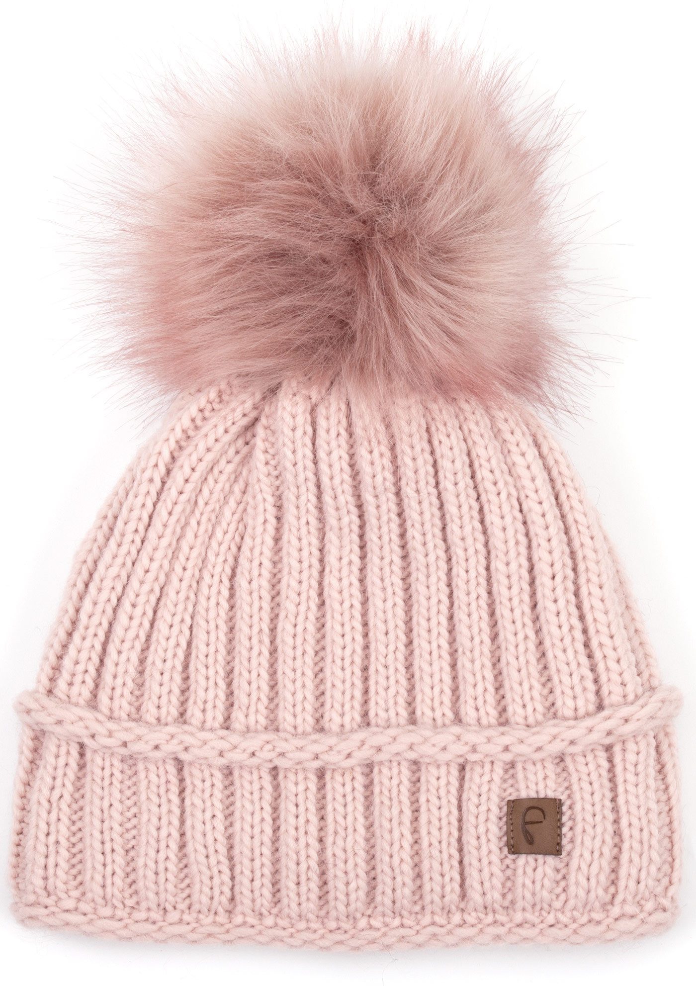Faera Bommelmütze Wintermütze Damen Herren Mütze Beanie Haube gefüttert Bommelmütze