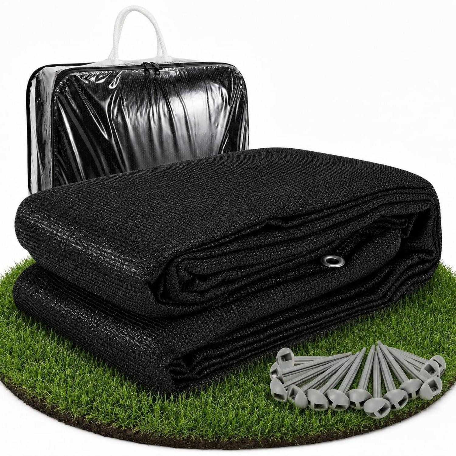 LuxusKollektion Zeltteppiche Vorzeltteppich Camping 300x300cm Schwarz, quadratisch, Höhe: 10 mm