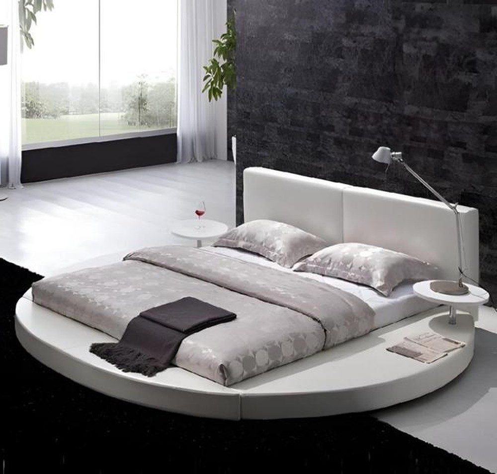Xlmoebel Rundbett Weißes Designer-Rundbett mit luxuriösem Hotelstil (Rundbett, Bett), Hergestellt in Europa
