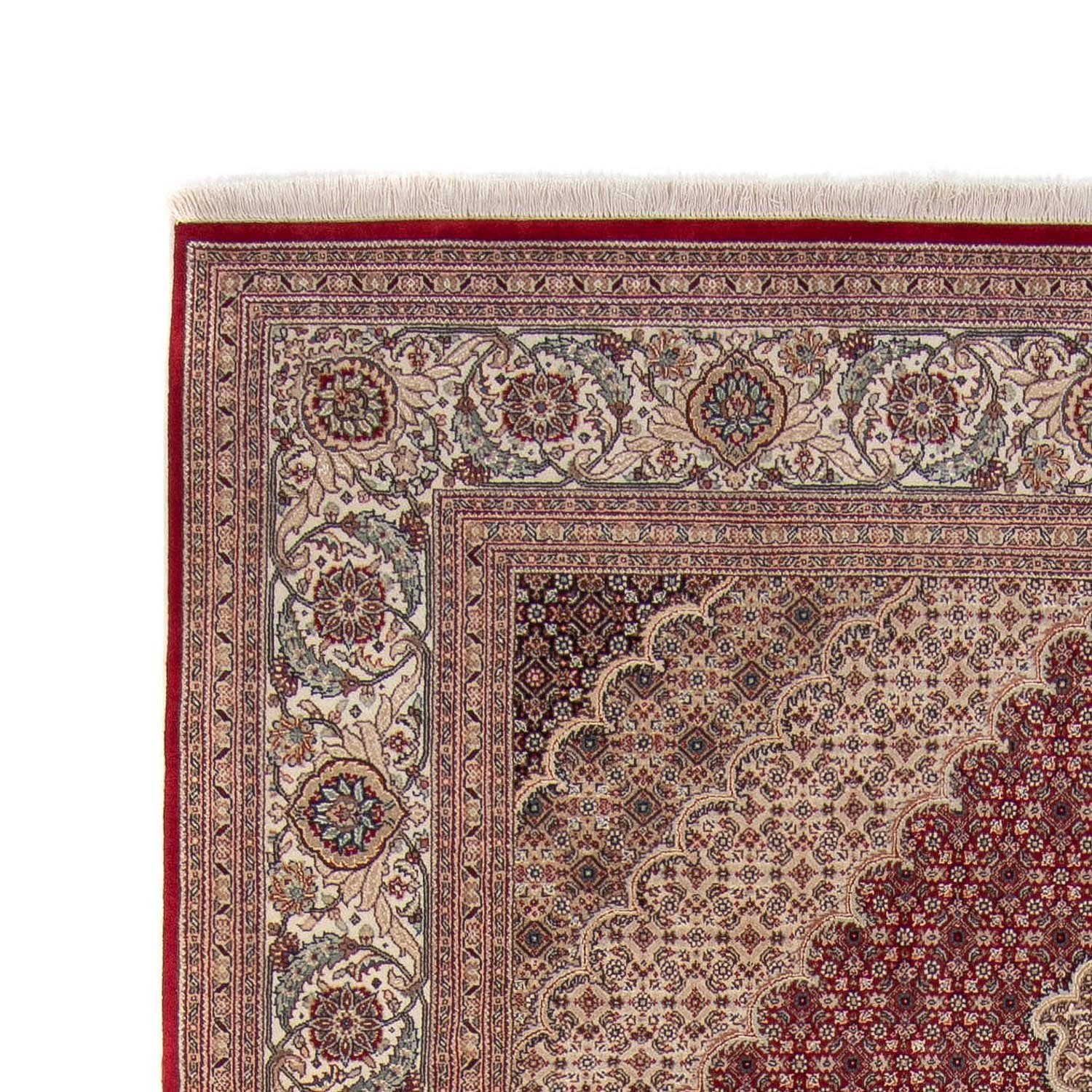 Medaillon mit Seidenteppich Täbriz rechteckig, cm, Zertifikat 204 10 Rosso Höhe: 306 morgenland, mm, x Unikat