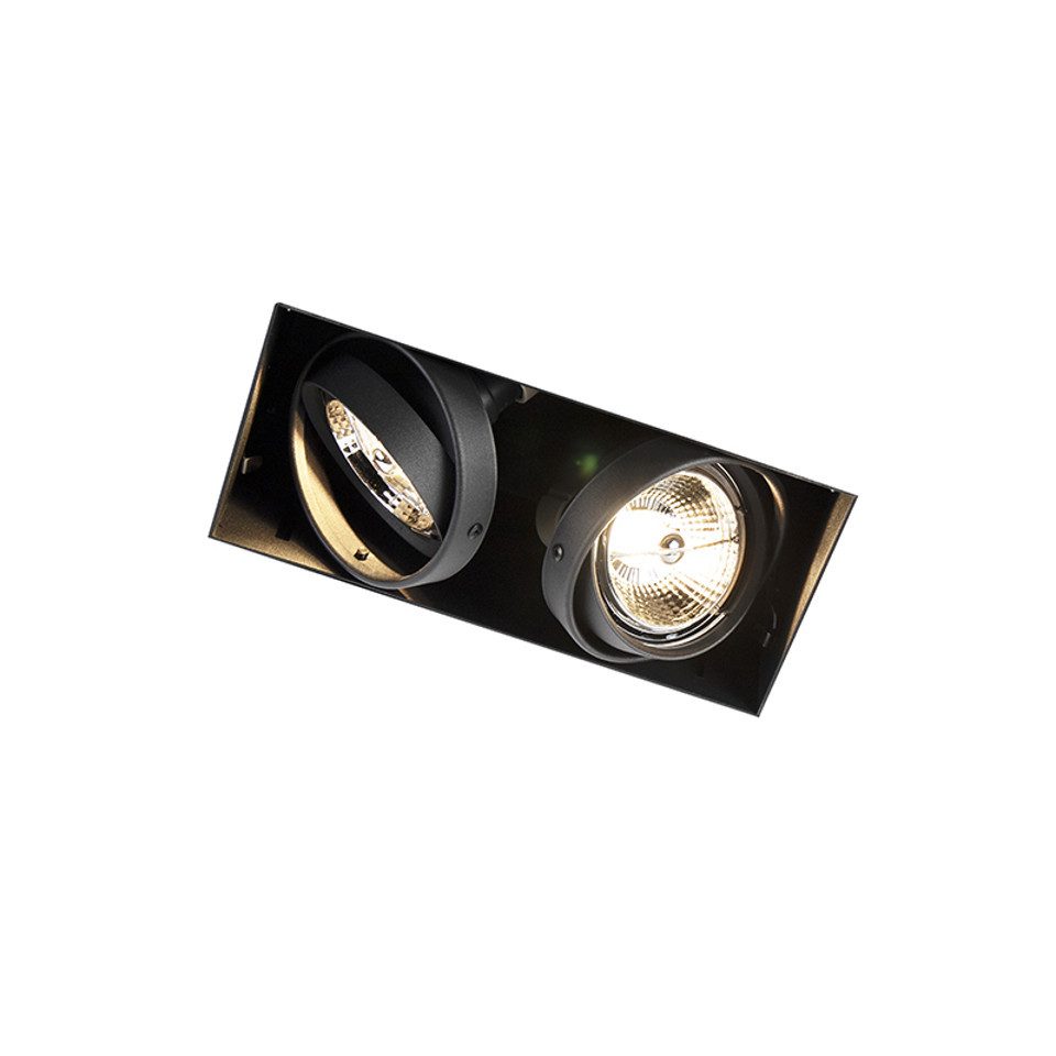 Qazqa LED Einbaustrahler Oneon, Dimmbar, LED wechselbar, Extra-Warmweiß, QAZQA Downlight, gu10, Schwarz, Stahl, Modern