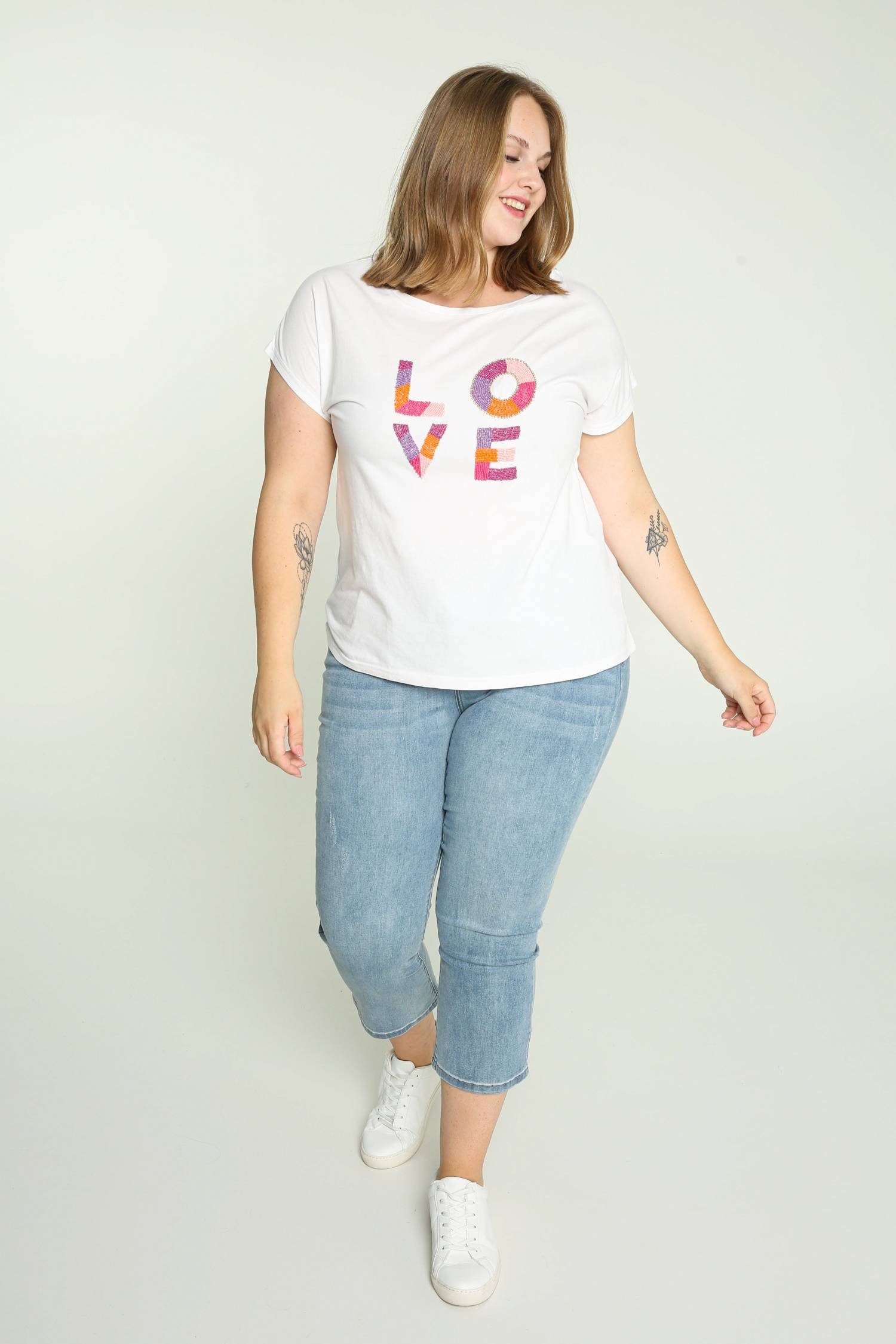 Paprika Love-T-Shirt Perlenbesetztes T-Shirt