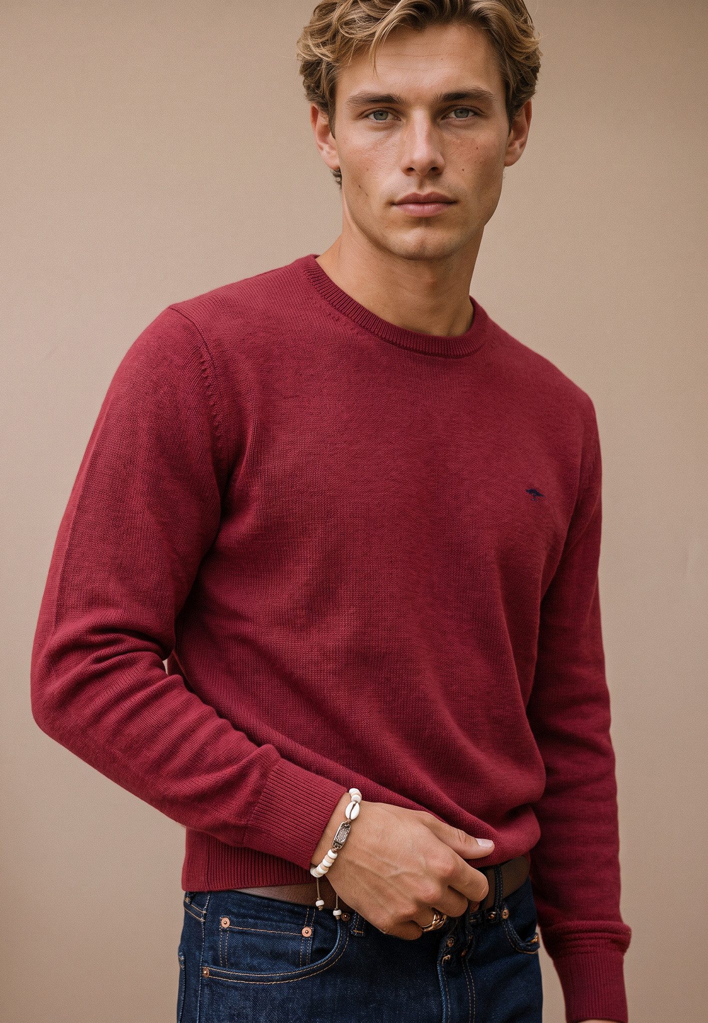 FYNCH-HATTON Strickpullover mit Logo-Stickerei