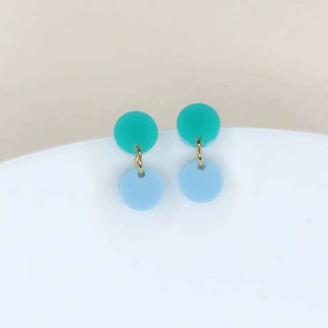 Ohrring-Set Damen Ohrringe Dotty türkis/hellblau