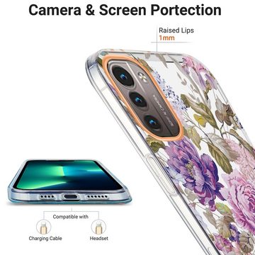 Wigento Handyhülle Für Nokia G21 / G11 Silikon Case TPU mit Ring Flower Motiv 6 Schutz Hülle Cover