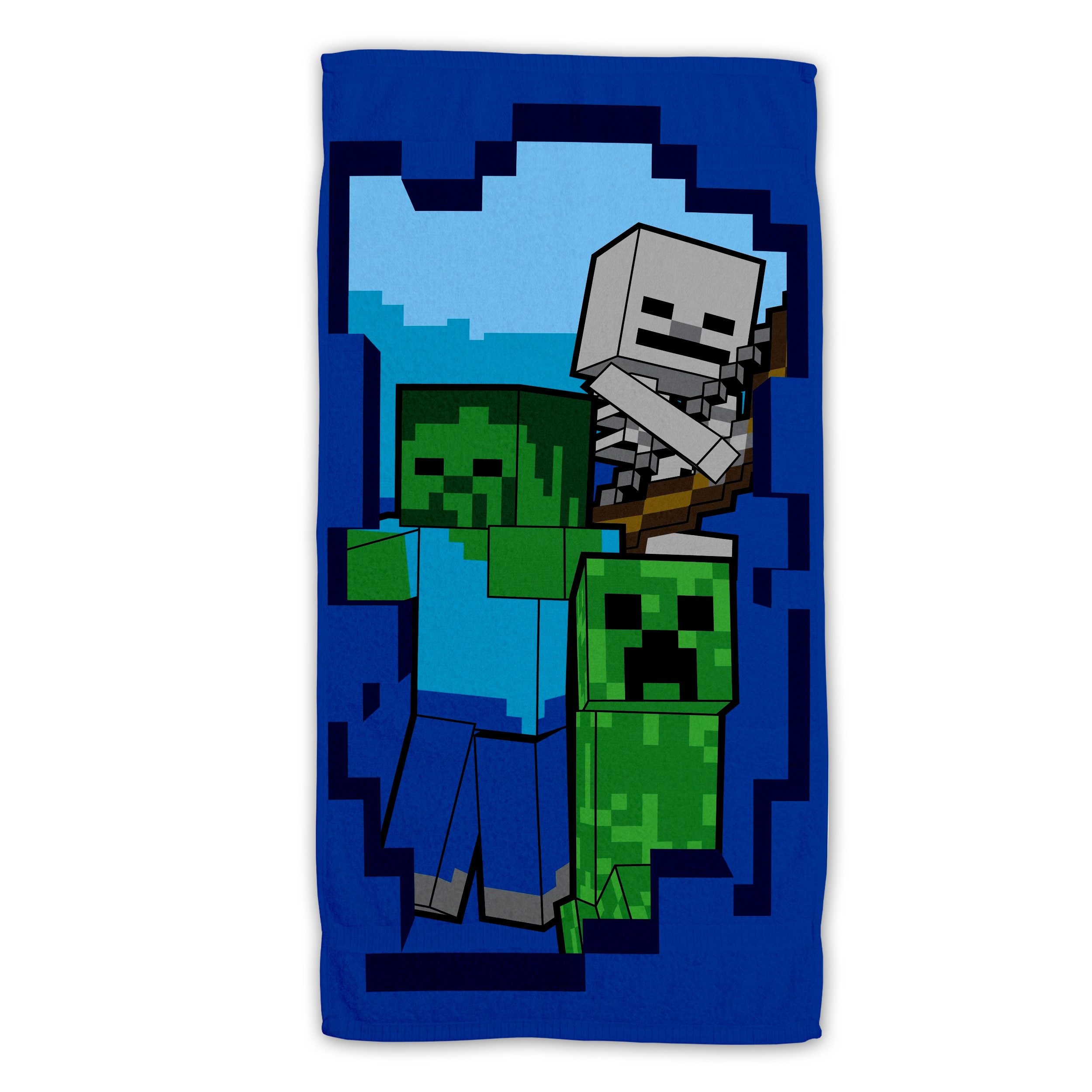 Minecraft Strandtuch Baumwolle Strandtuch Frottee Badetuch mit Premium Druck, 70x140 cm