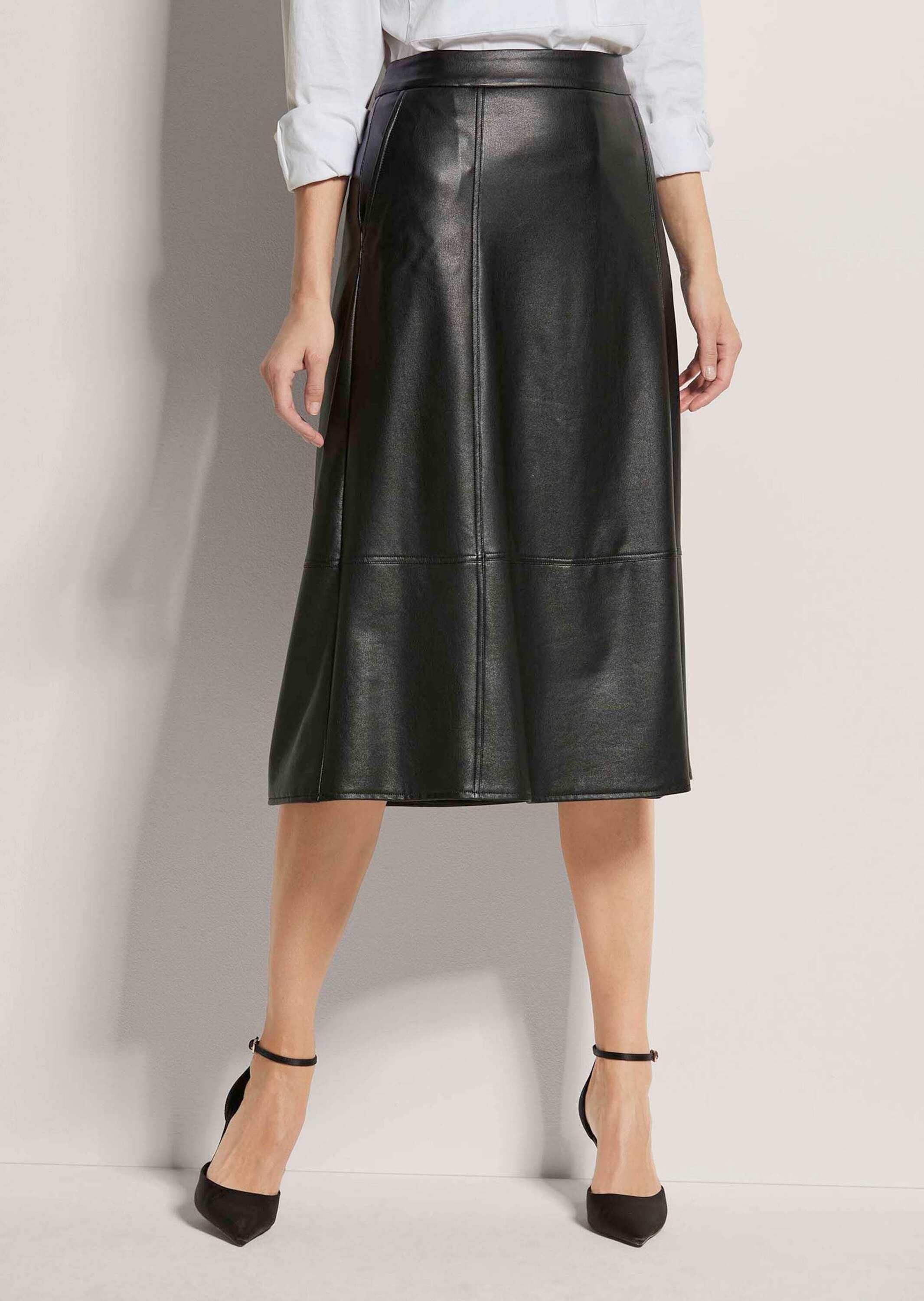 MADELEINE Maxirock Schwungvoller Rock im Leder-Look