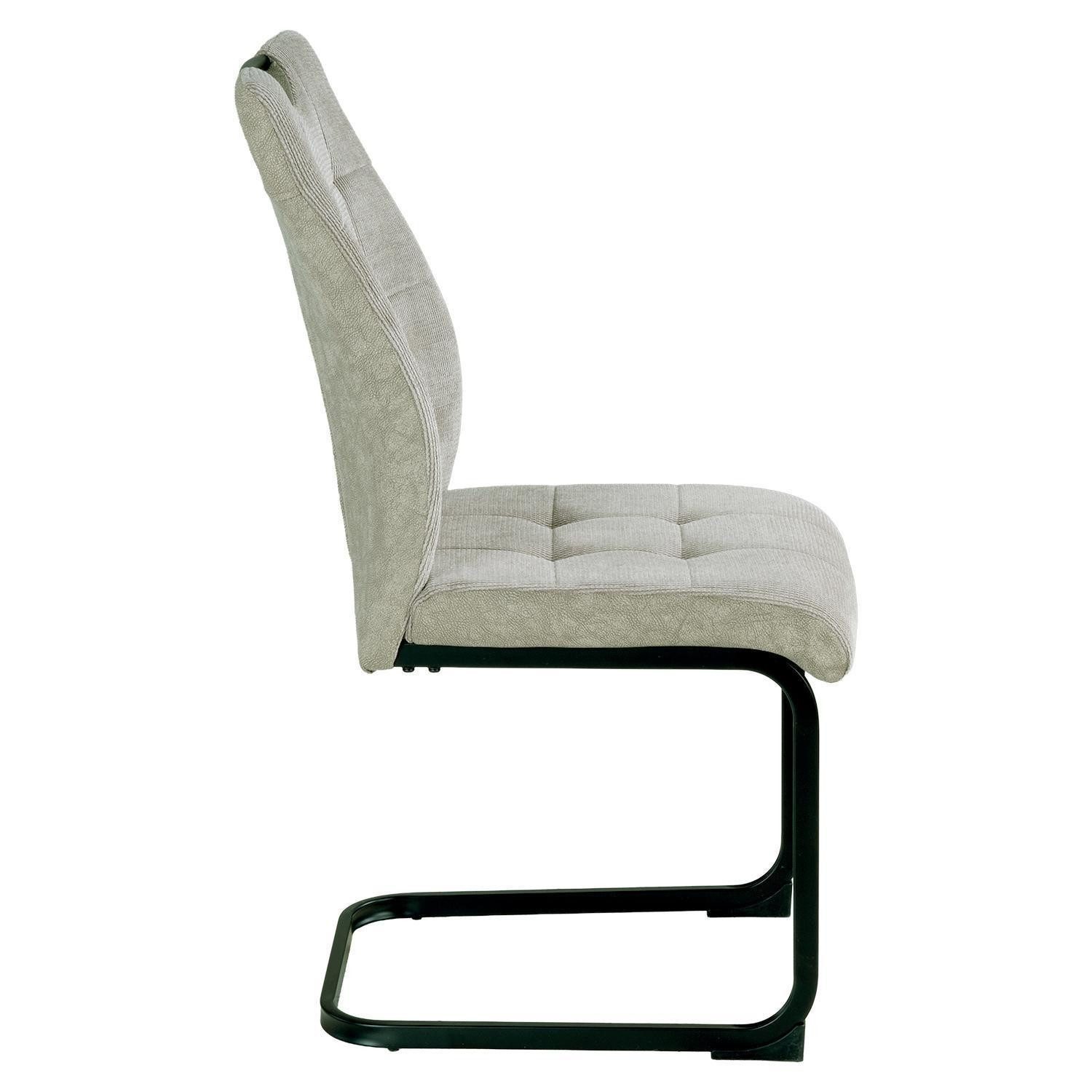 Home4You Freischwinger, Beige, Schwarz, Mikrofaser, Webstoff, Metall, (1 St), B 44 x H 96 x T 59 cm