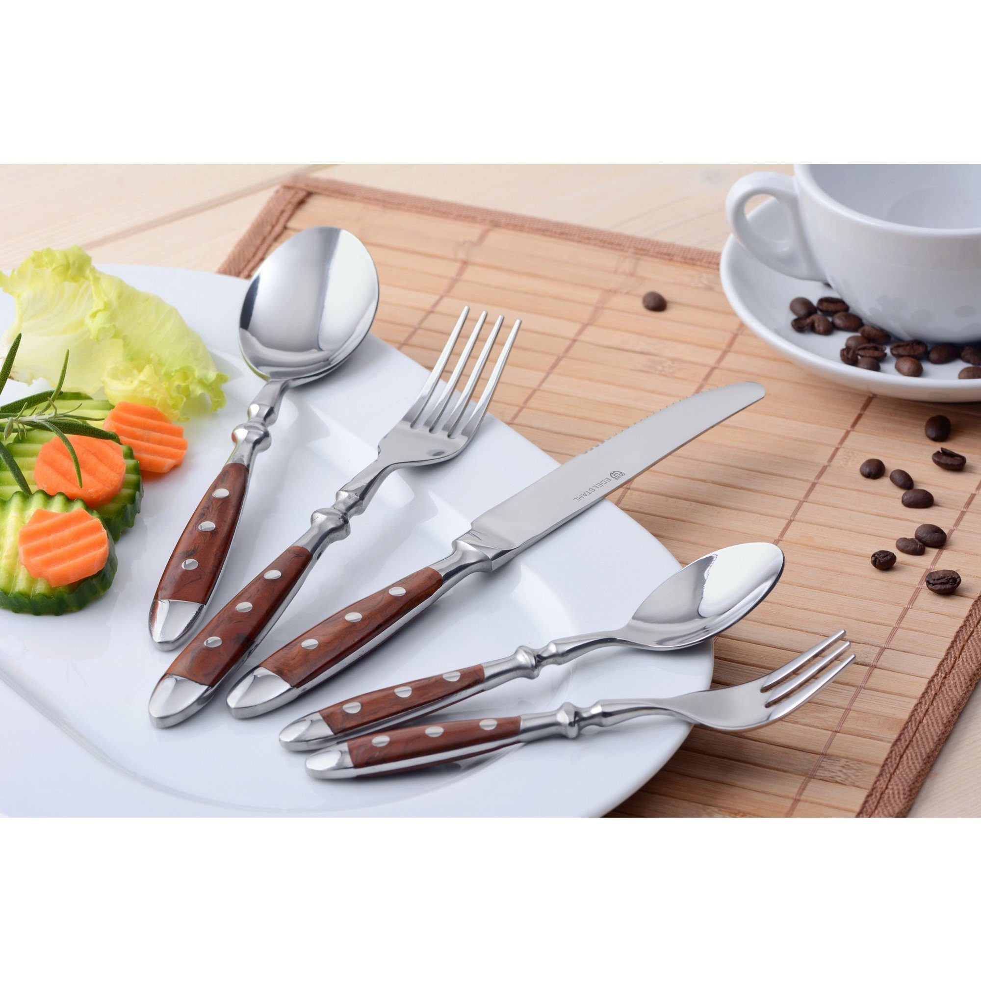 GRÄWE Suppenlöffel GRÄWE Tafellöffel 6 Stück, Serie Nürnberg, BRAUN