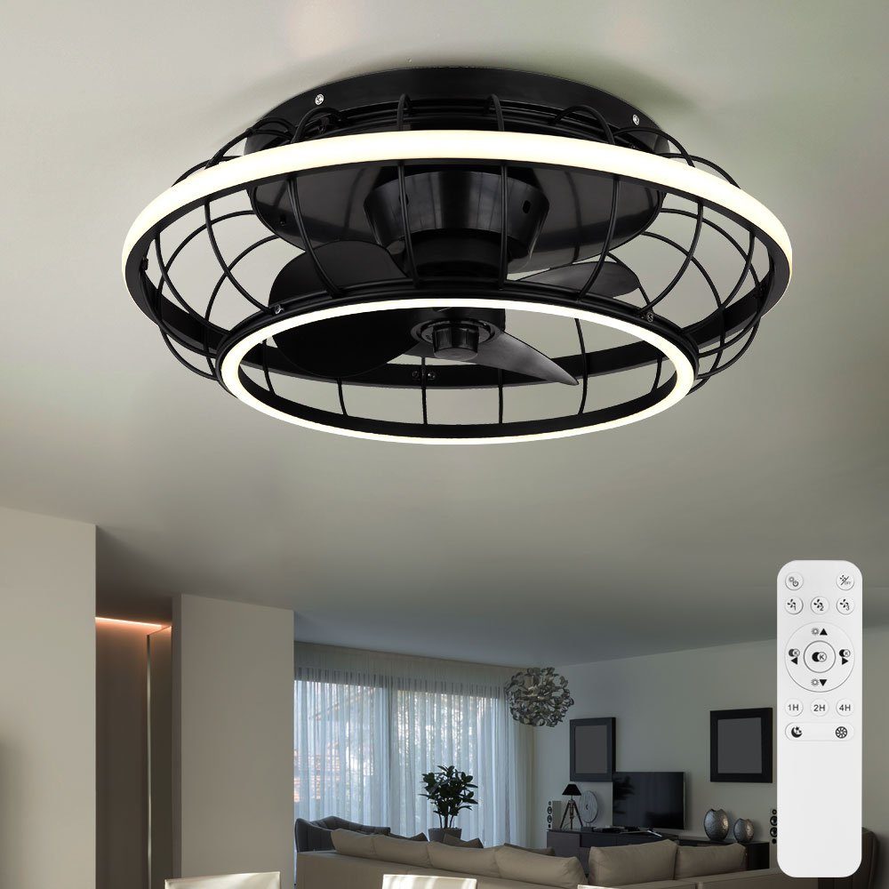 CCT dimmbar Fernbedienung Deckenlampe Wohnzimmer Deckenventilator Globo Deckenventilator, LED