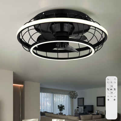 Globo Deckenventilator, Deckenventilator Deckenlampe Wohnzimmer LED dimmbar CCT Fernbedienung