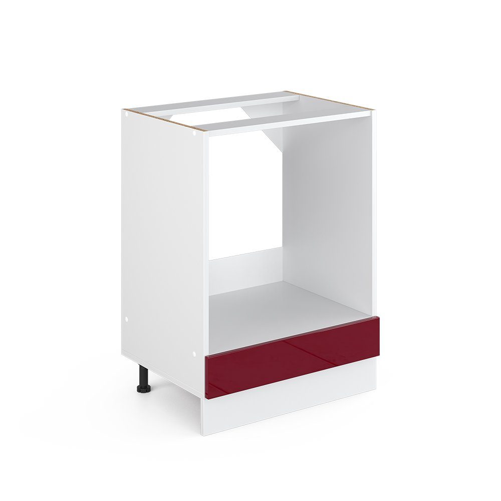 Vicco Herdumbauschrank R-Line, Bordeaux Hochglanz/Weiß, 60 günstig online kaufen
