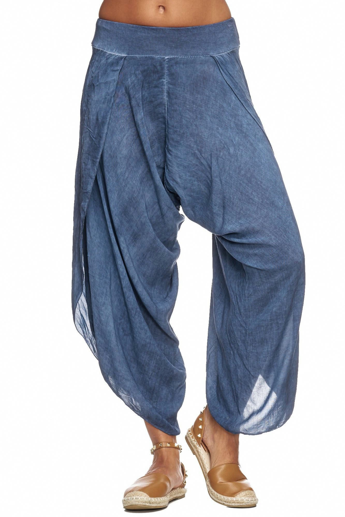 MIRROSI Hosenrock Damen Made in Italy Leicht Bequem Onesize (Gr.36-44) (100% Viskose, bund mit gummizug) Rock für Frühling Sommer Herbst