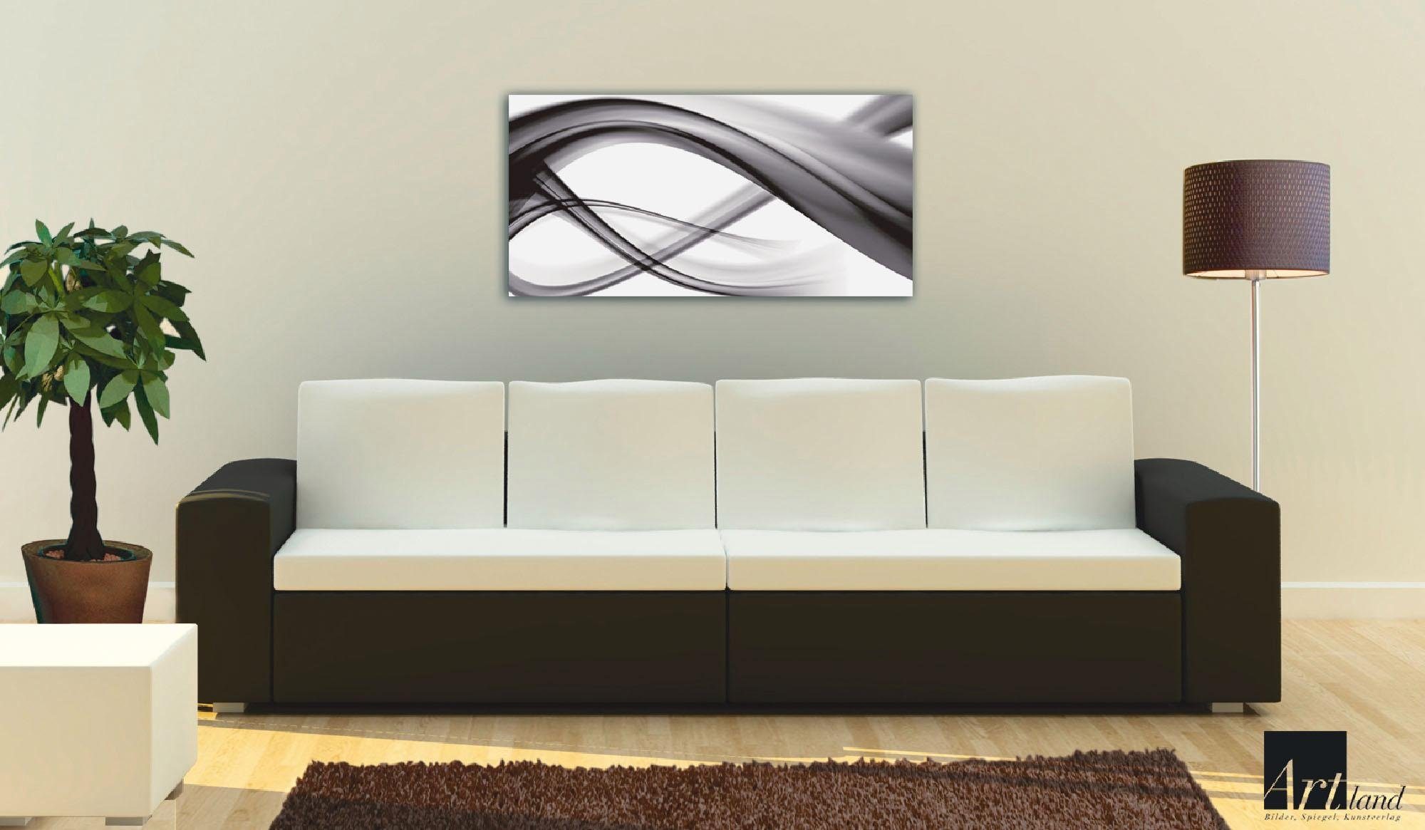 Home affaire Glasbild »B. Bocos: Abstrakte Komposition (s/w)«-HomeTrends