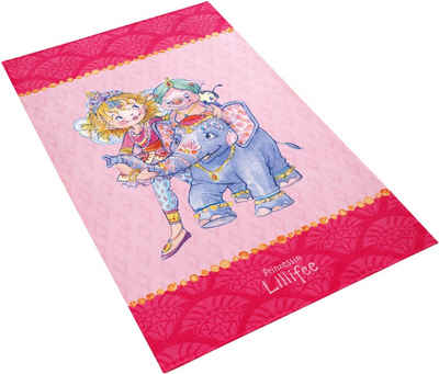 Kinderteppich »LI-111«, Prinzessin Lillifee, rechteckig, Höhe 6 mm, bedruckter Stoff, Motiv Elefant & Pupsi, weiche Microfaser, Kinderzimmer