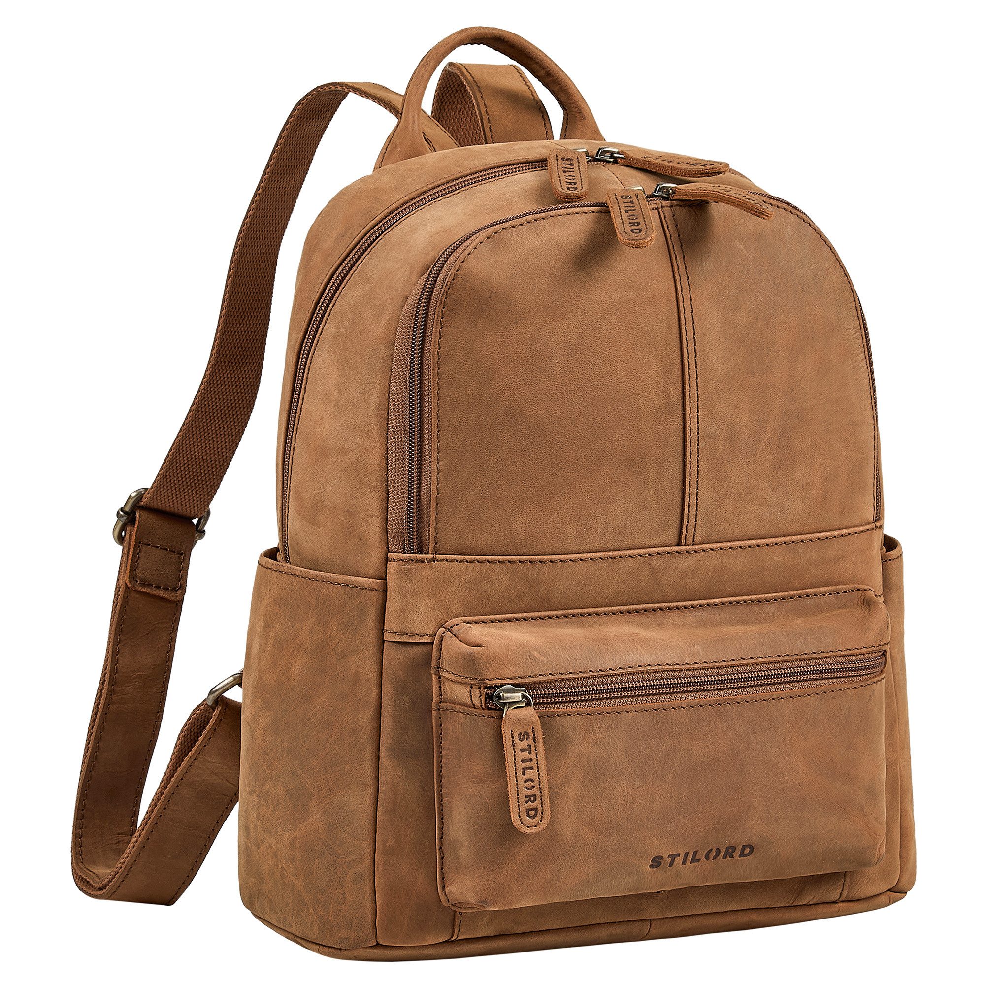 Cityrucksack "Marcella" Moderner Kleiner Leder Rucksack Damen 13 Zoll