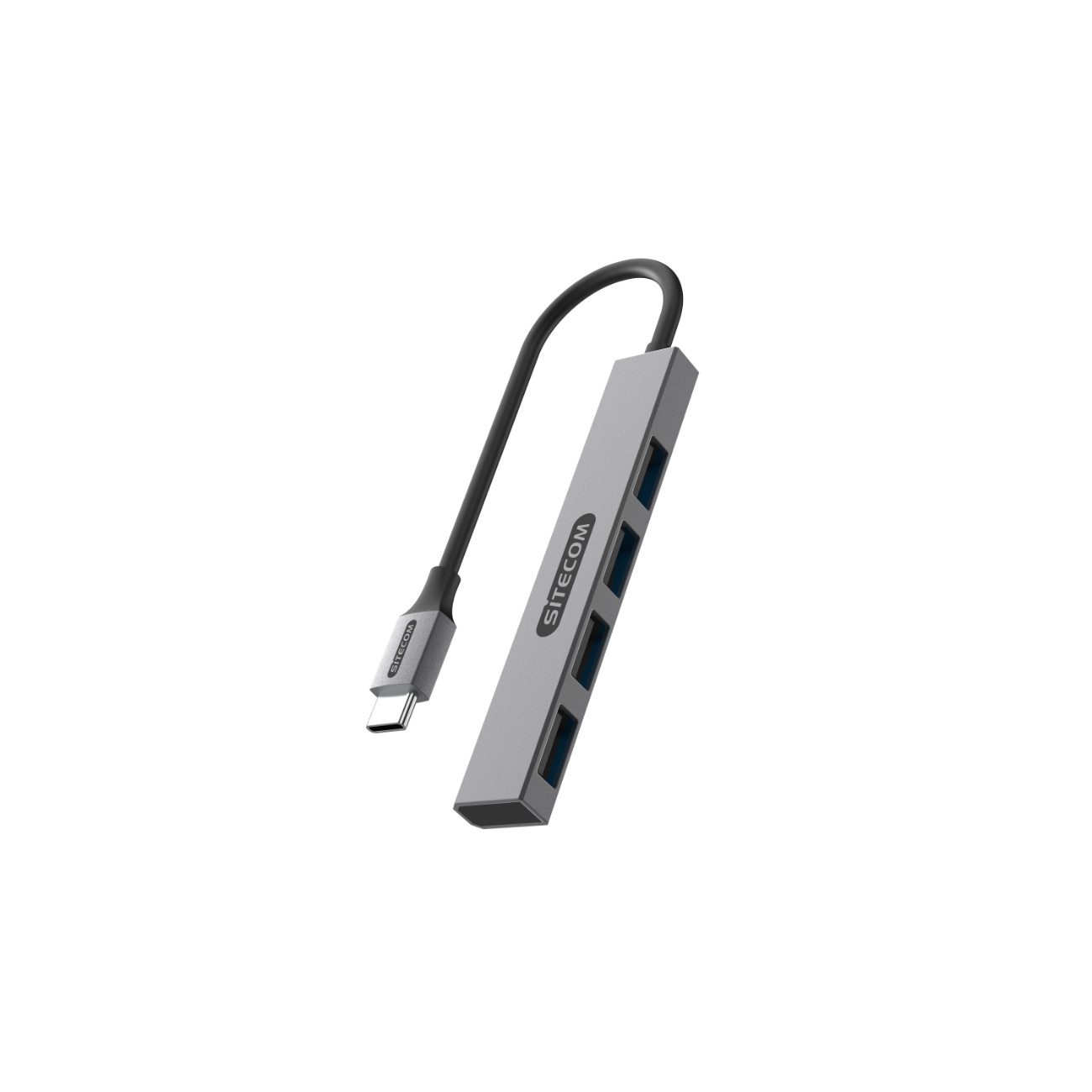 Sitecom CN-5001 Usb-адаптер USB-C Stecker zu USB-A Buchse, 6 cm, USB-C Hub im Nano-Format mit 4x USB-A, kompakt & tragbar
