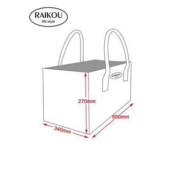 RAIKOU Einkaufsshopper KULT Filz-Tasche shopper Kaminholztasche Filzkorb Einkaufstasche groß, besonders leicht,zum umhängen