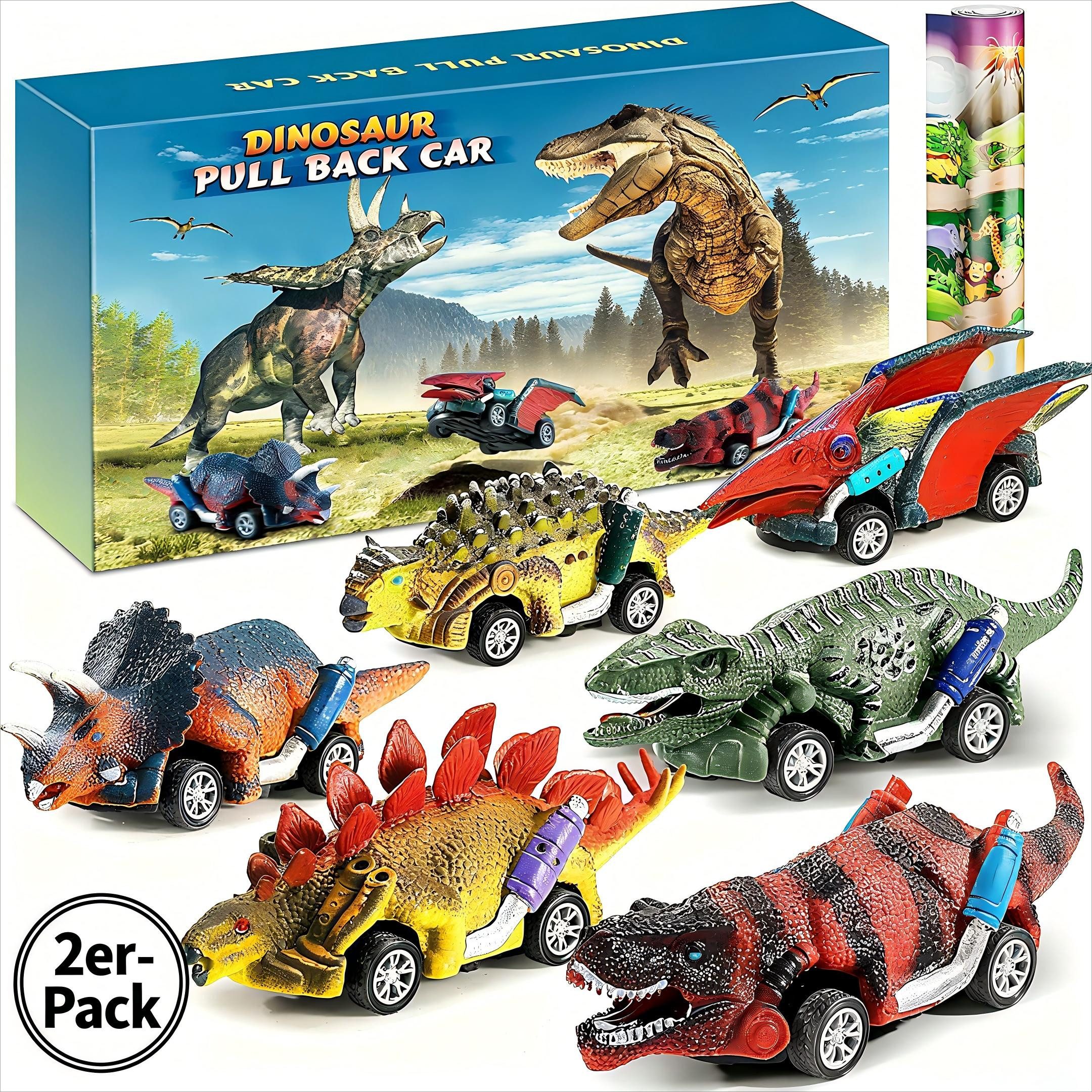 POPOLIC Spielzeug-Auto Dinosaurier Spielzeug, 6Pcs Auto günstig online kaufen