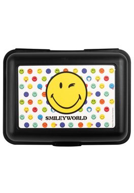 United Labels® Lunchbox Smiley Brotdose - Smileyworld - mit Trennwand Schwarz, Kunststoff (PP)