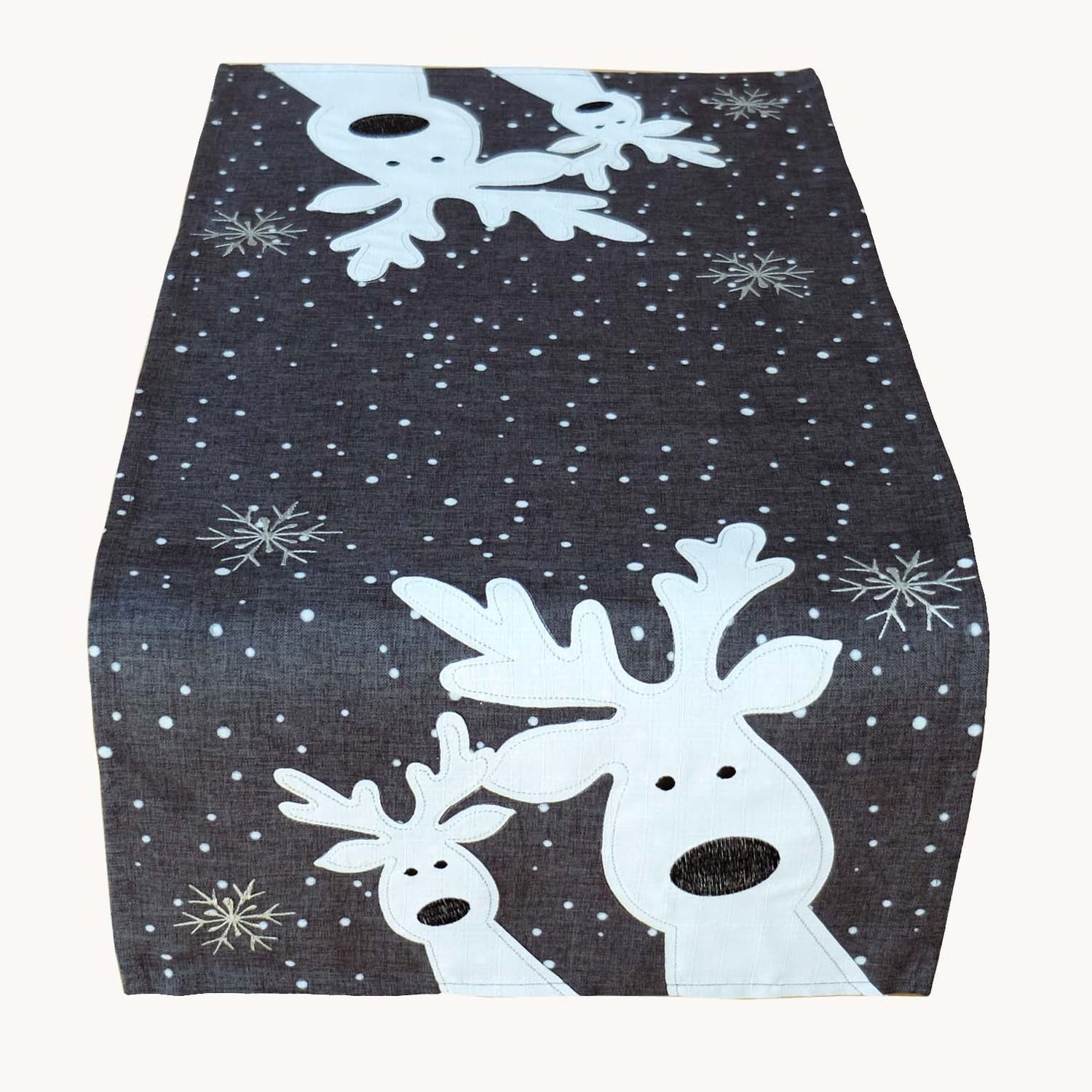 texpot Tischdecke Tischläufer Stickerei lustiger Elch Winter Weihnachten De günstig online kaufen