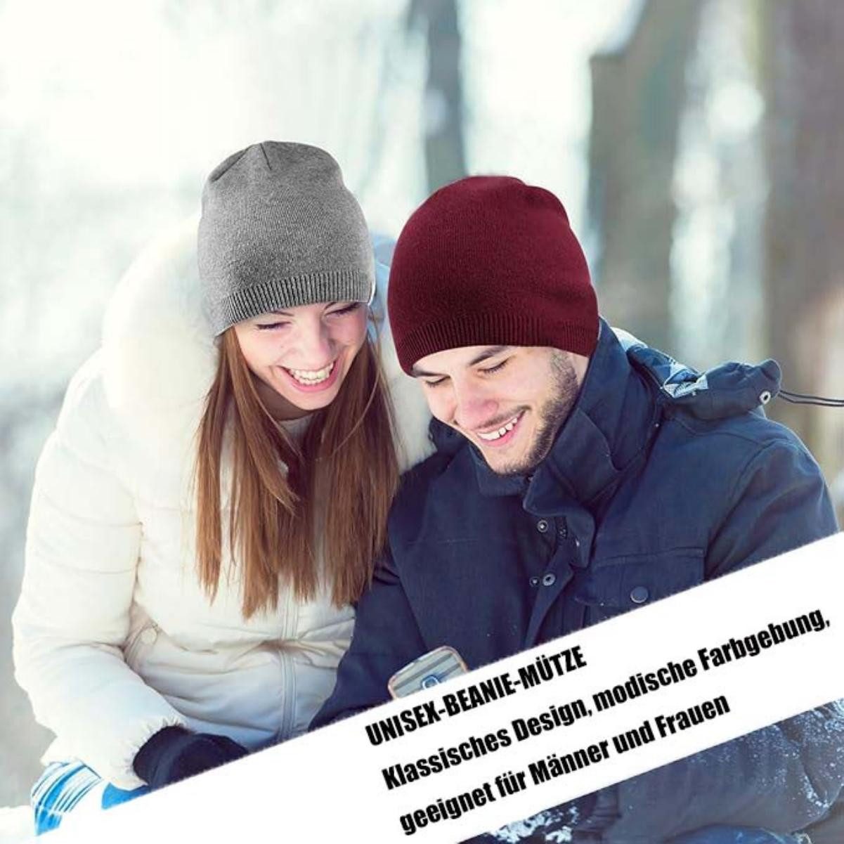 Coonoor Beanie elegante Damen Winter Strick Mütze gefüttert