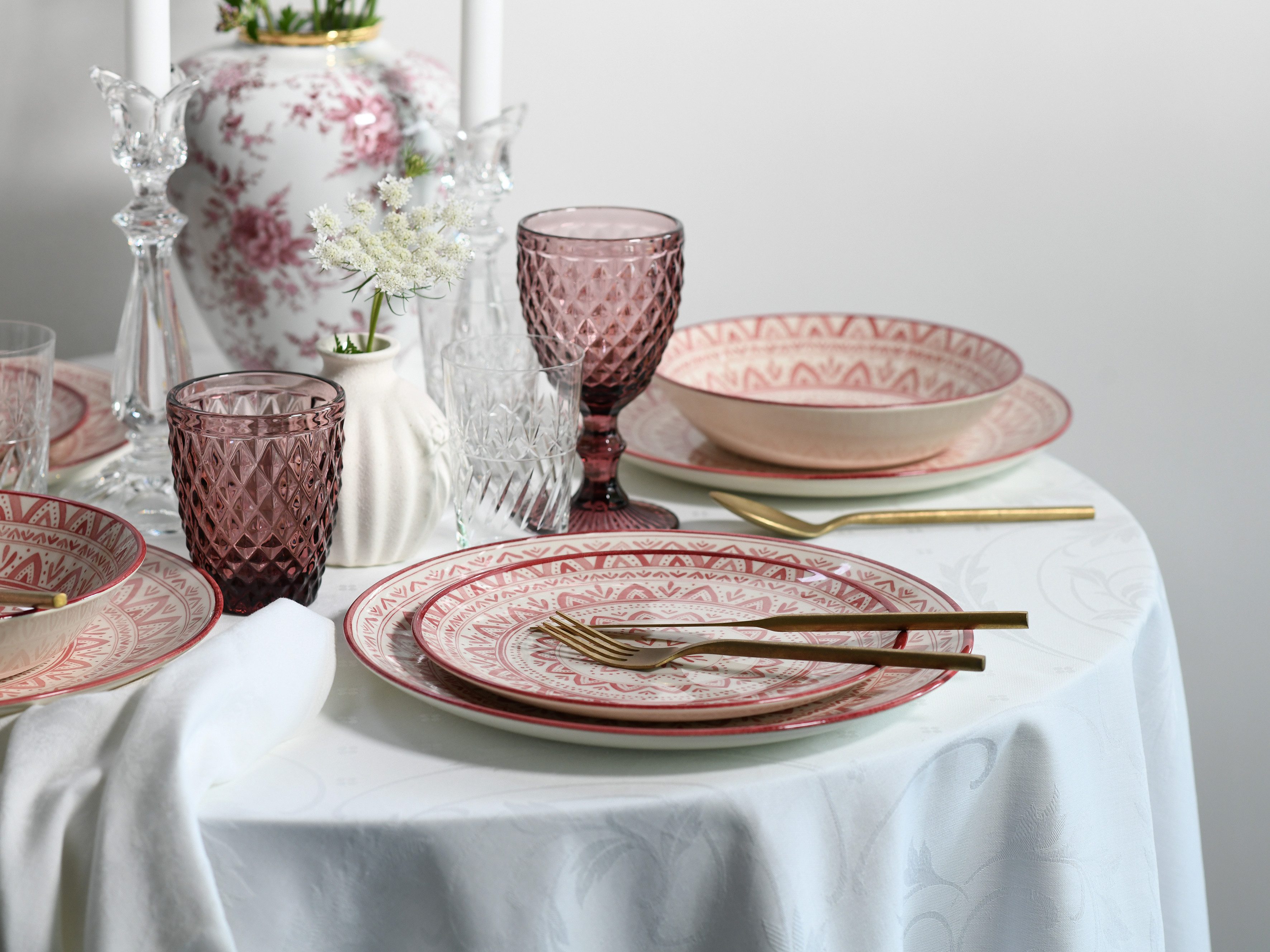 CreaTable Teller-Set Mexico, Teller Set 18-tlg (18-tlg), 6 Personen, Steingut, Traditionelle Motive
