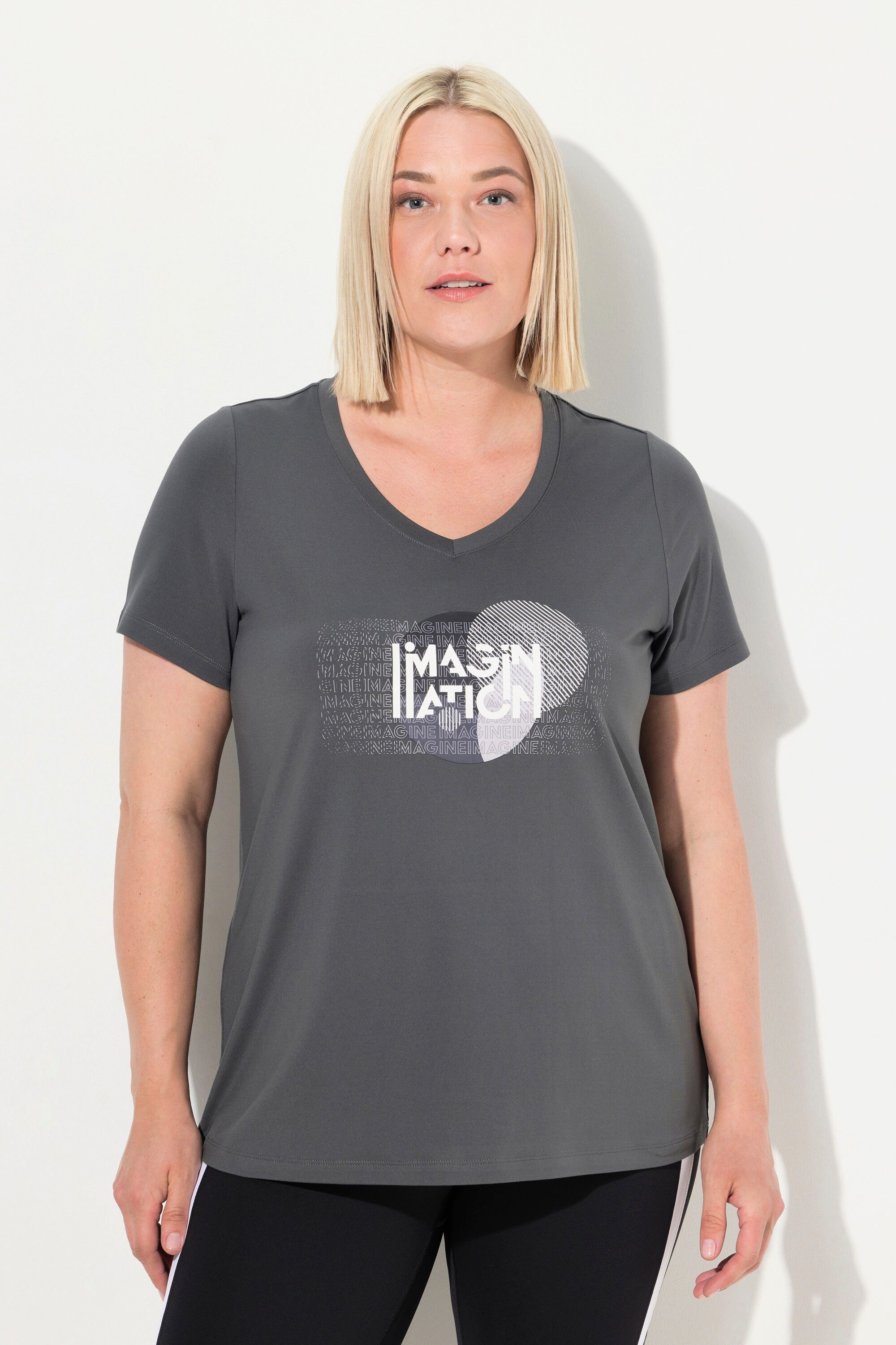 Ulla Popken T-Shirt Funktionsshirt Classic V-Ausschnitt günstig online kaufen