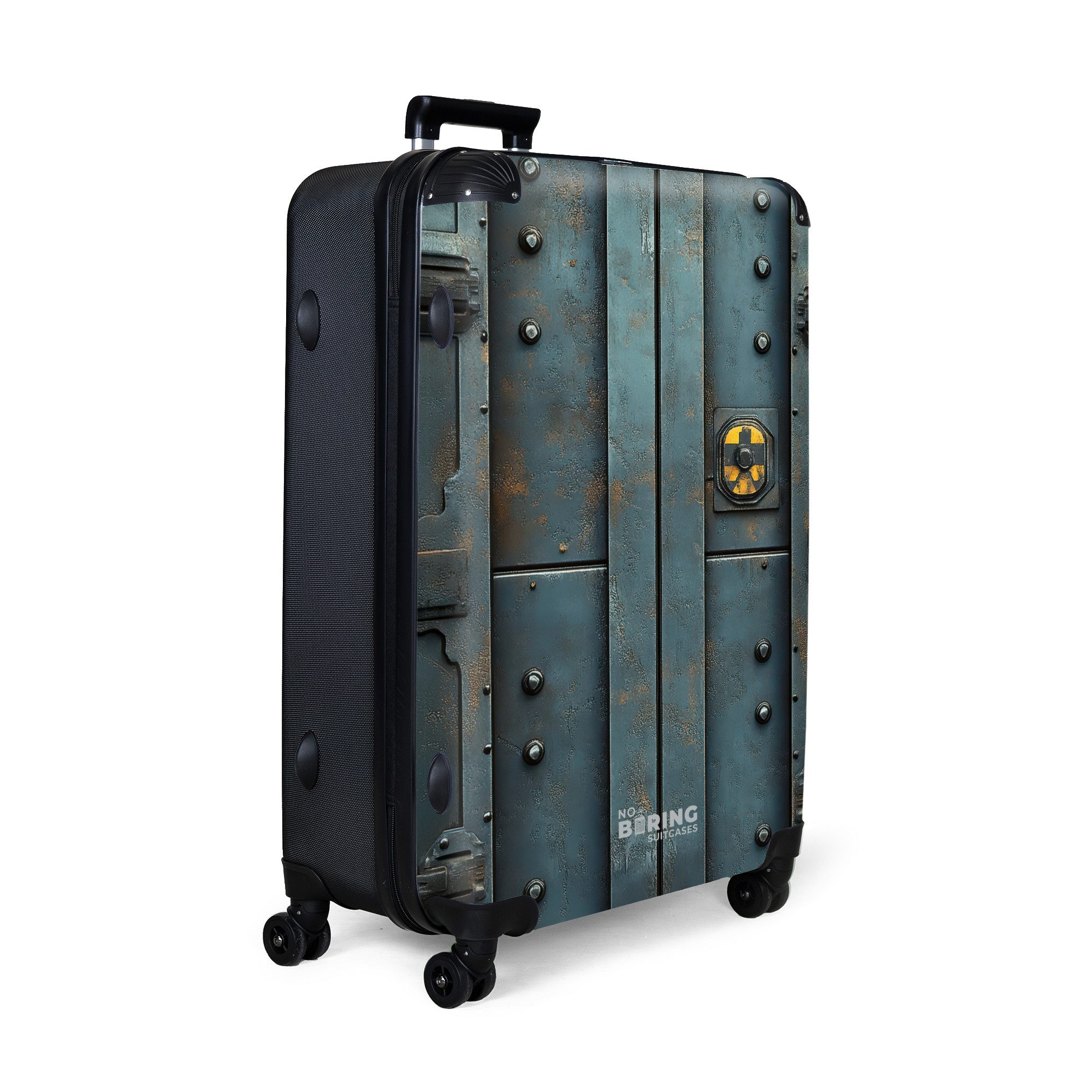 NoBoringSuitcases.com© Hartschalen-Trolley Gepanzerte Tür mit Atomwarnsymbo günstig online kaufen