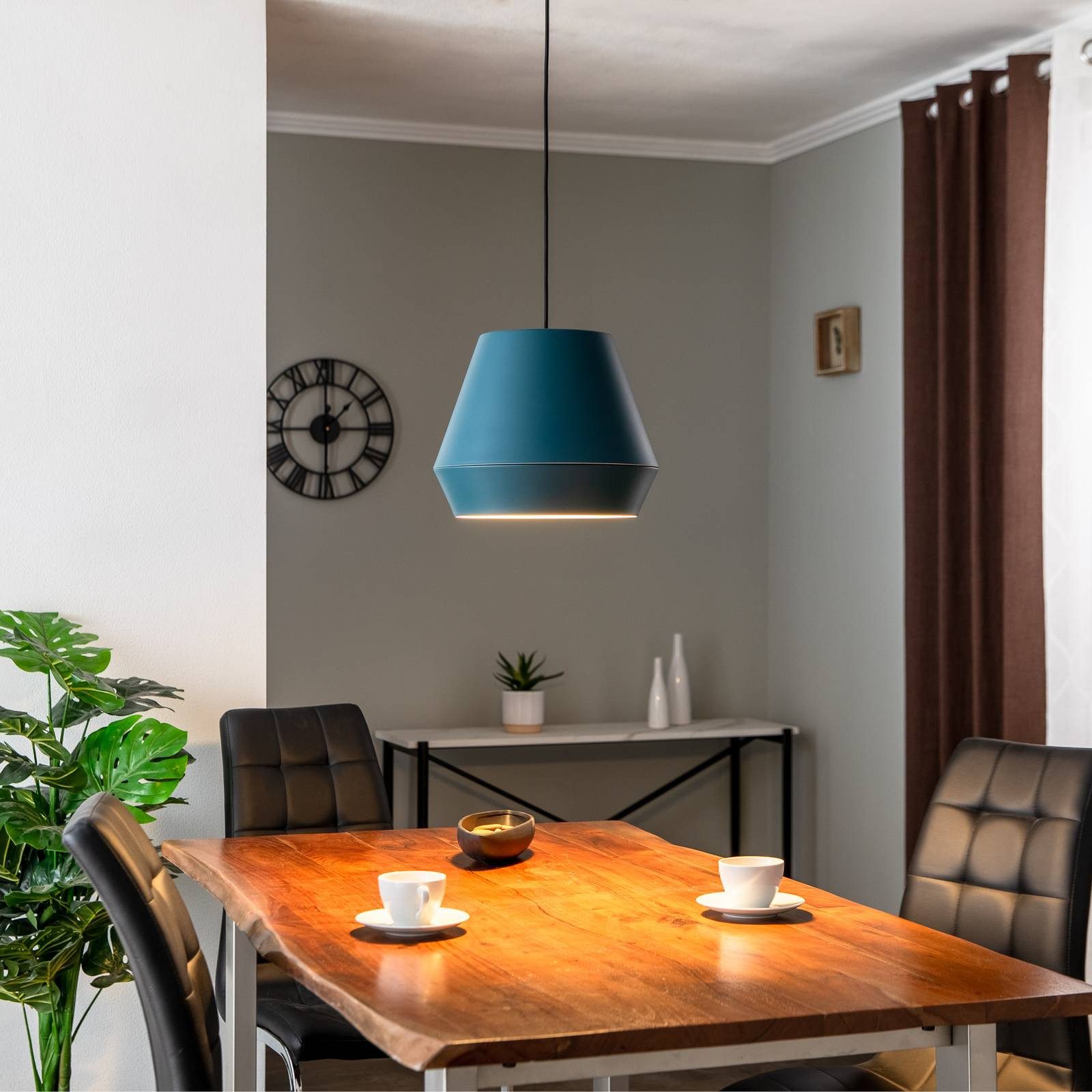 Lucande Hängeleuchte Mynoria, LED, Metall, Blau warmweiß IP20, LED 10,5 W gesamt, warmweiß