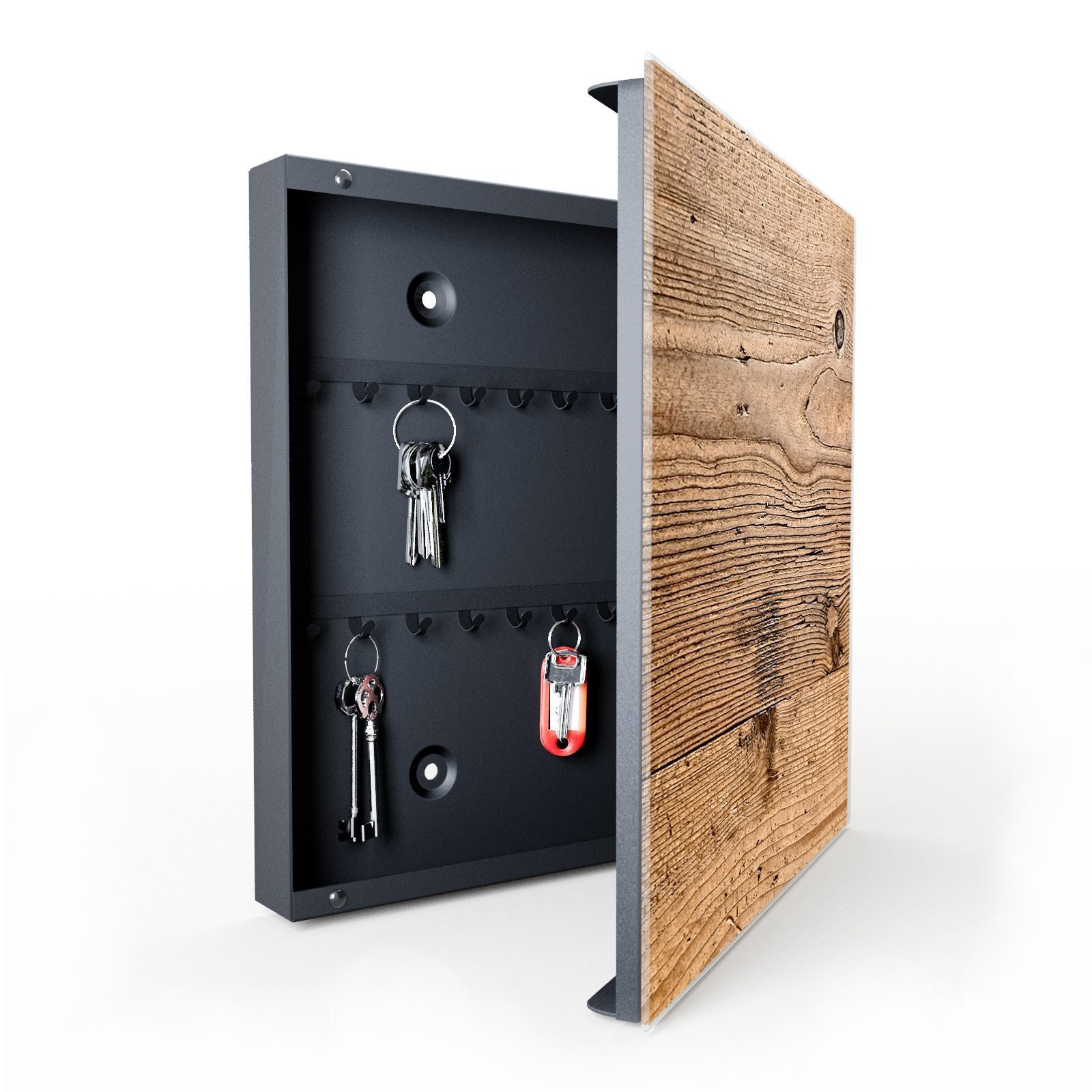 Primedeco Schlüsselkasten Magnetpinnwand mit Glasfront Holz Panel (1 St) günstig online kaufen