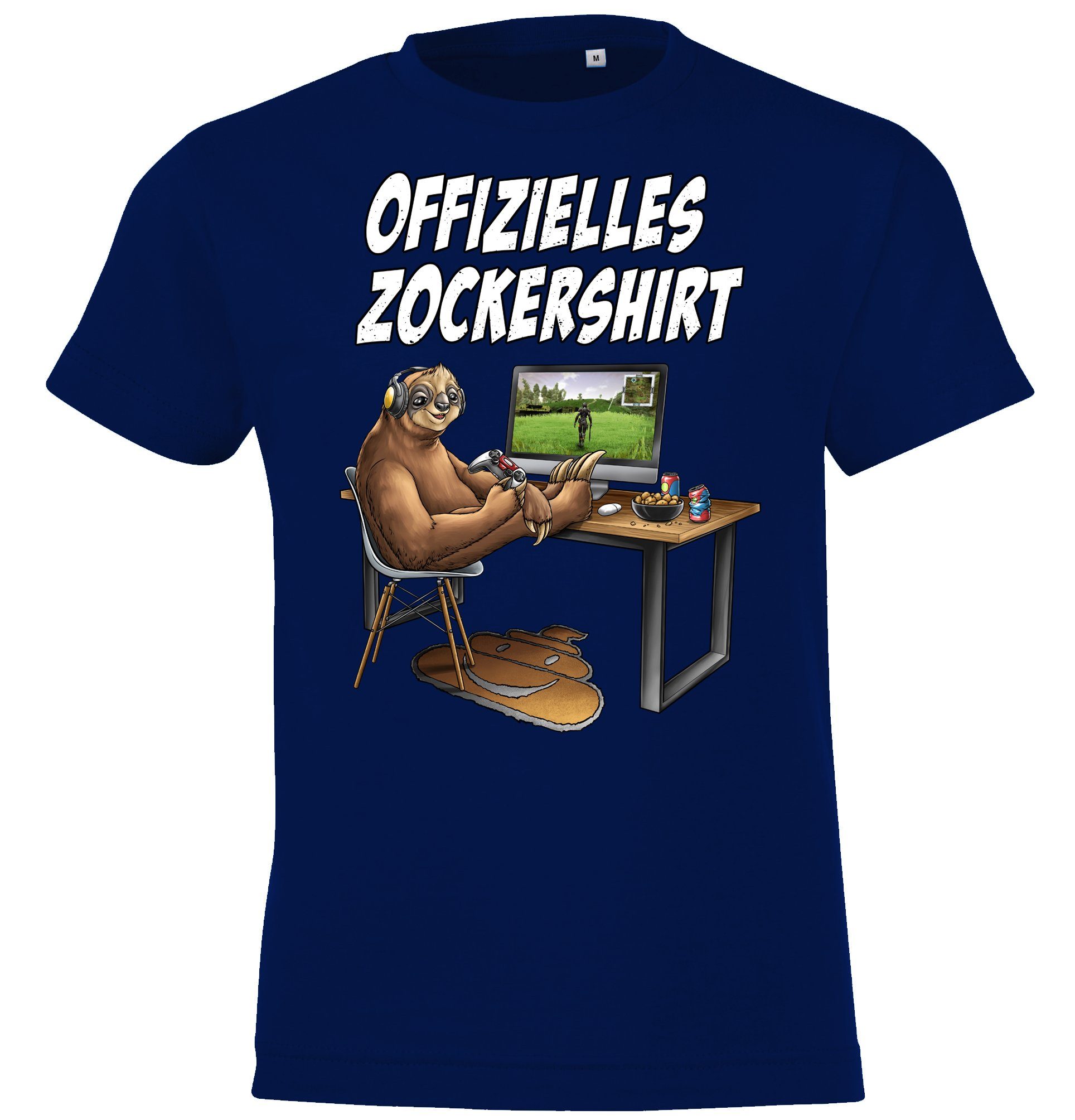 Youth Designz T-Shirt Offizielles Zockershirt für Jungen und Mädchen mit lustigem Gaming Motiv Navyblau