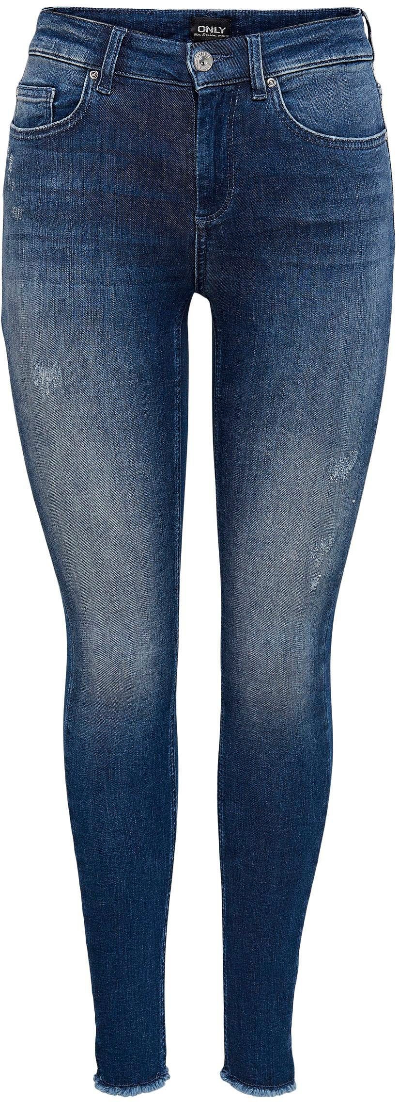 Skinny-fit-Jeans ONLBLUSH LIFE MID SK ANK RAW