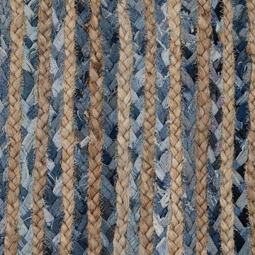 Teppich Teppich 290 x 200 cm natürlich Blau Baumwolle Jute, Bigbuy, Höhe: 14 mm