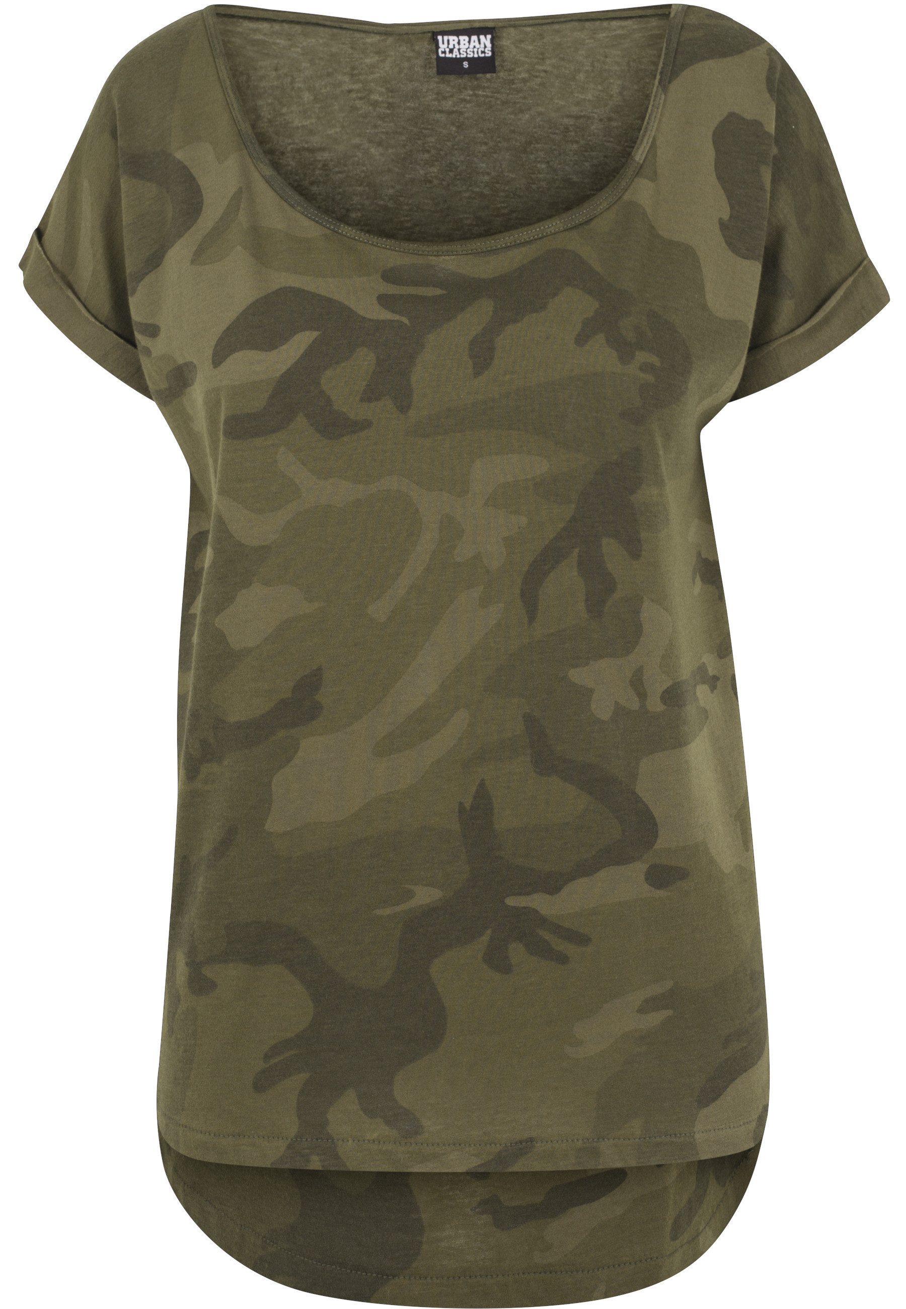 URBAN CLASSICS T-Shirt Urban Classics Damen Ladies Camo Back Shaped Tee (1-tlg)