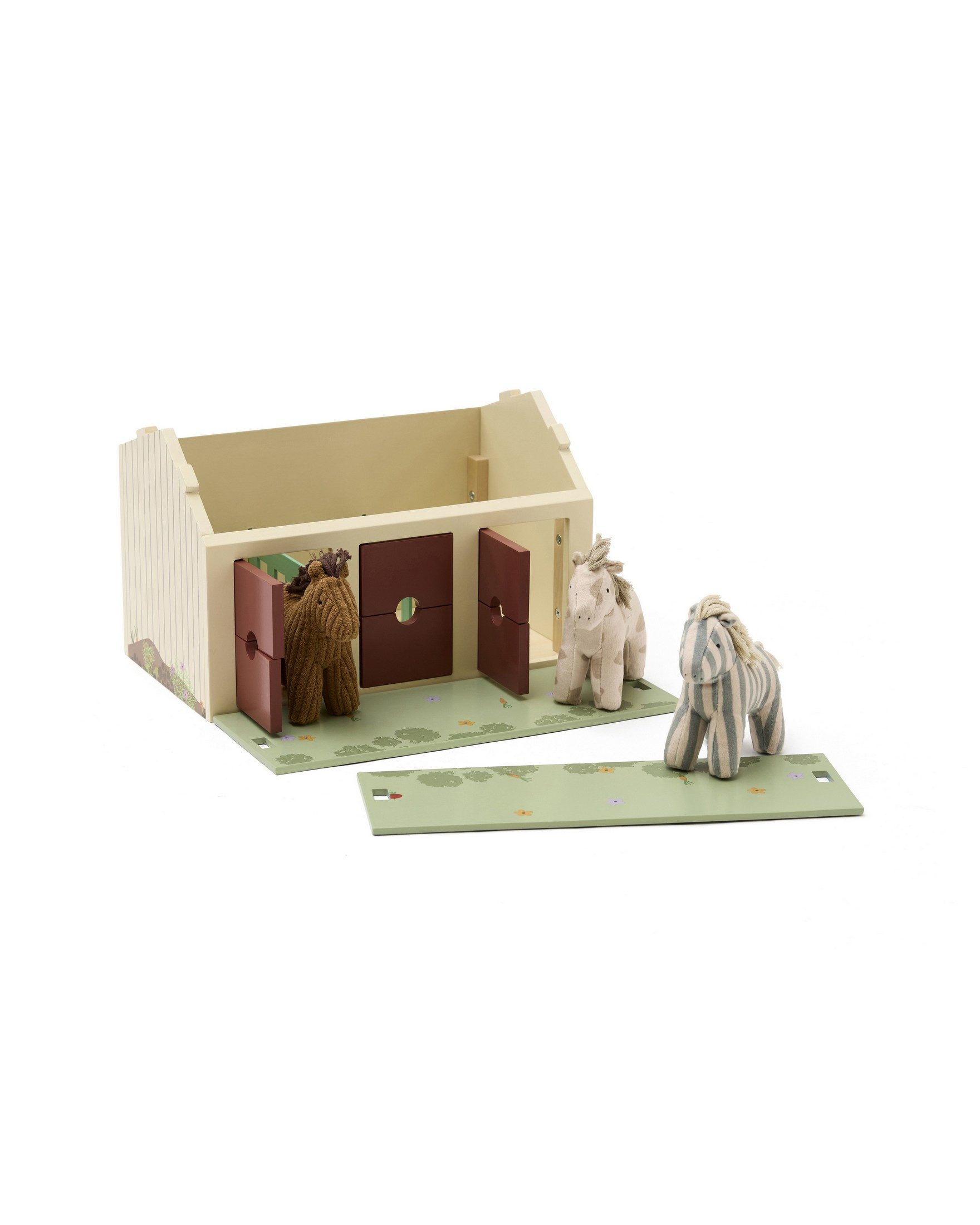 Kids Concept Spielwelt Kids Concept - Pferdestall mit Pferden - 19,5x19x31 cm, (4-tlg), aus Holz – Bild 3 von 5