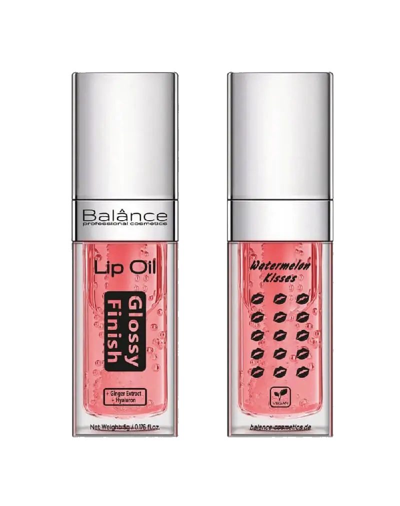 Balânce cosmetics Lippenöl Lip Oil, Lipgloss,Lippenbalsam, 5 Sorten & Farbtöne, pflegendes Lippenöl,hochwertiges Lipoil mit Hyaluron
