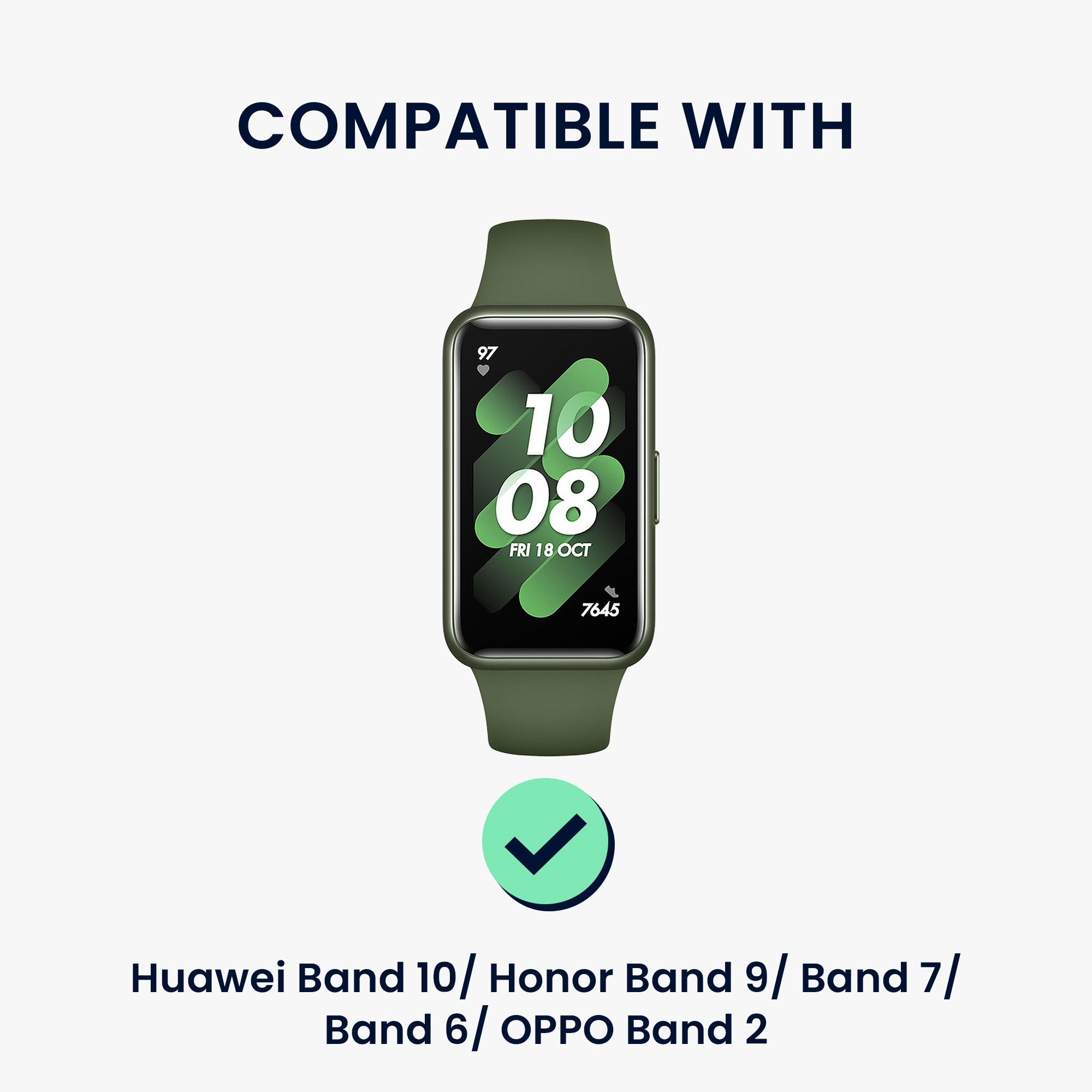 kwmobile USB Ladegerät für Huawei Band 10 / Honor Band 9 / Band 7 / Band 6 / Smartwatch-Ladekabel, (12.80 cm), Smart Watch Ladestation - Ladekabel mit Standfunktion
