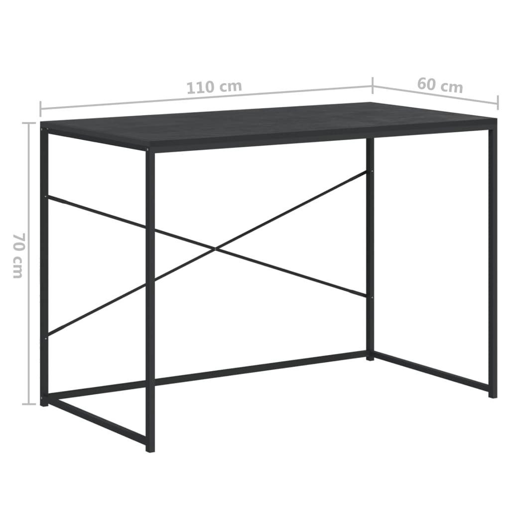 Schreibtisch in 3008379 Schwarz möbelando 60x110x70 aus cm), Metall (LxBxH: